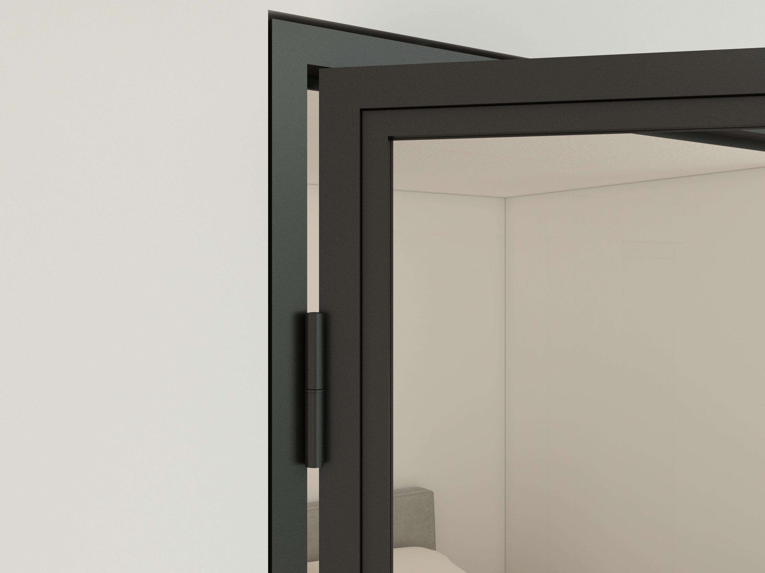 inova wohnen Zimmertür Glastür Designfelder Dekor Klarglas (Komplett Set, inkl. Türzarge schwarz und Griffstange), Größenauswahl, Loftstyle