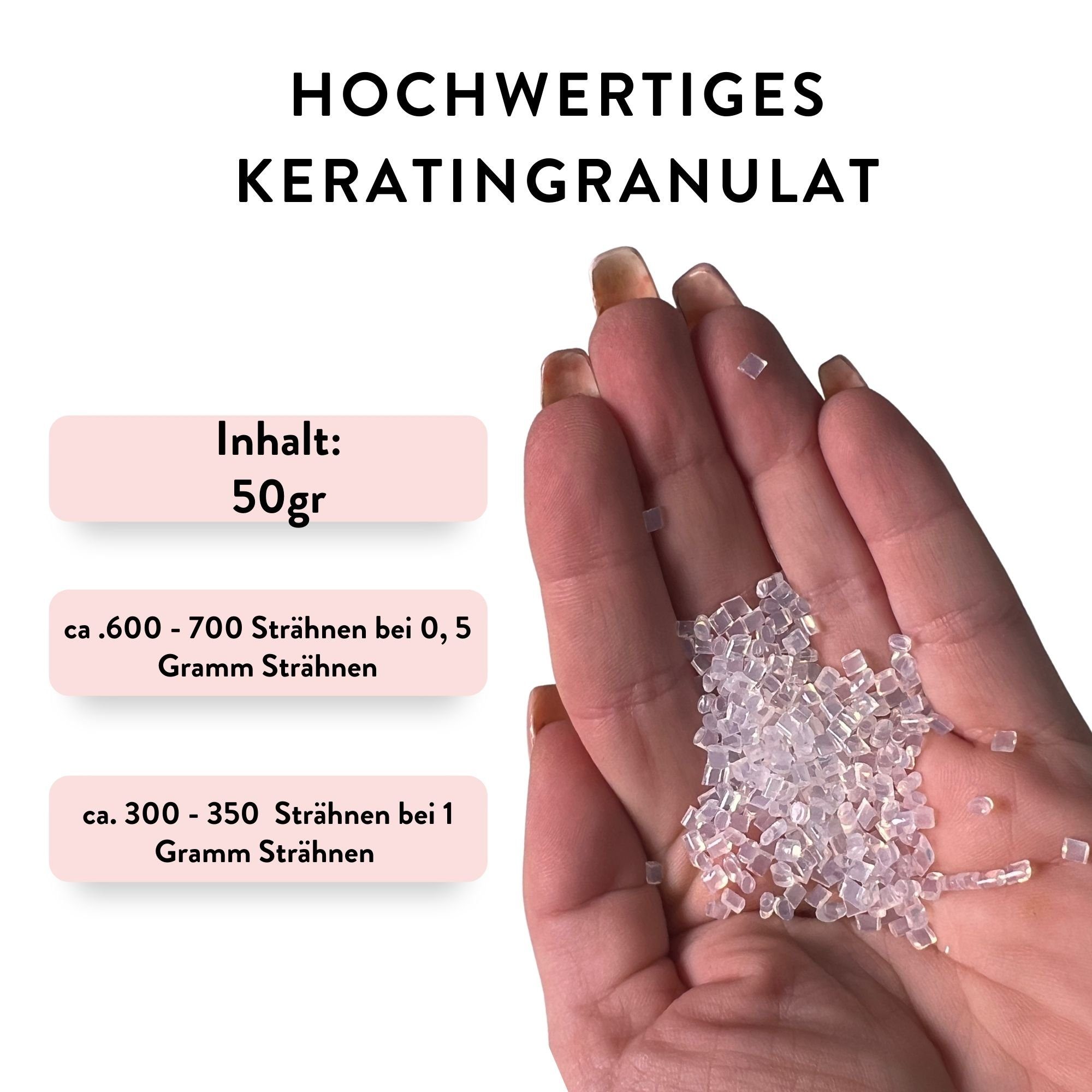 hair2heart Echthaar-Extension Keratingranulat 50g