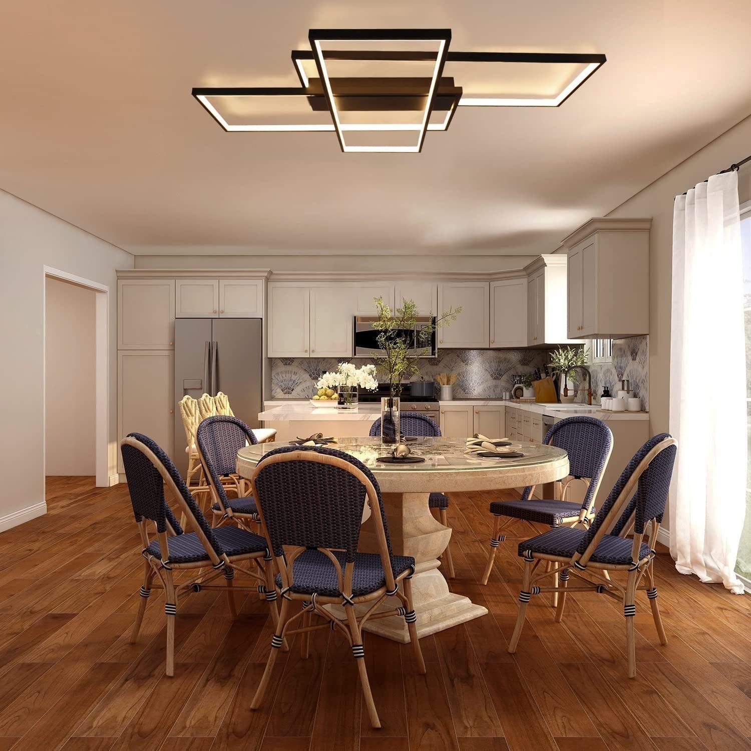 ZMH LED Deckenleuchte Modern Deckenlampe - Große Wohnzimmerlampe Dimmbar 88W, LED fest integriert, 3000-6000k, Deckenbeleuchtung für Wohnzimmer Büro