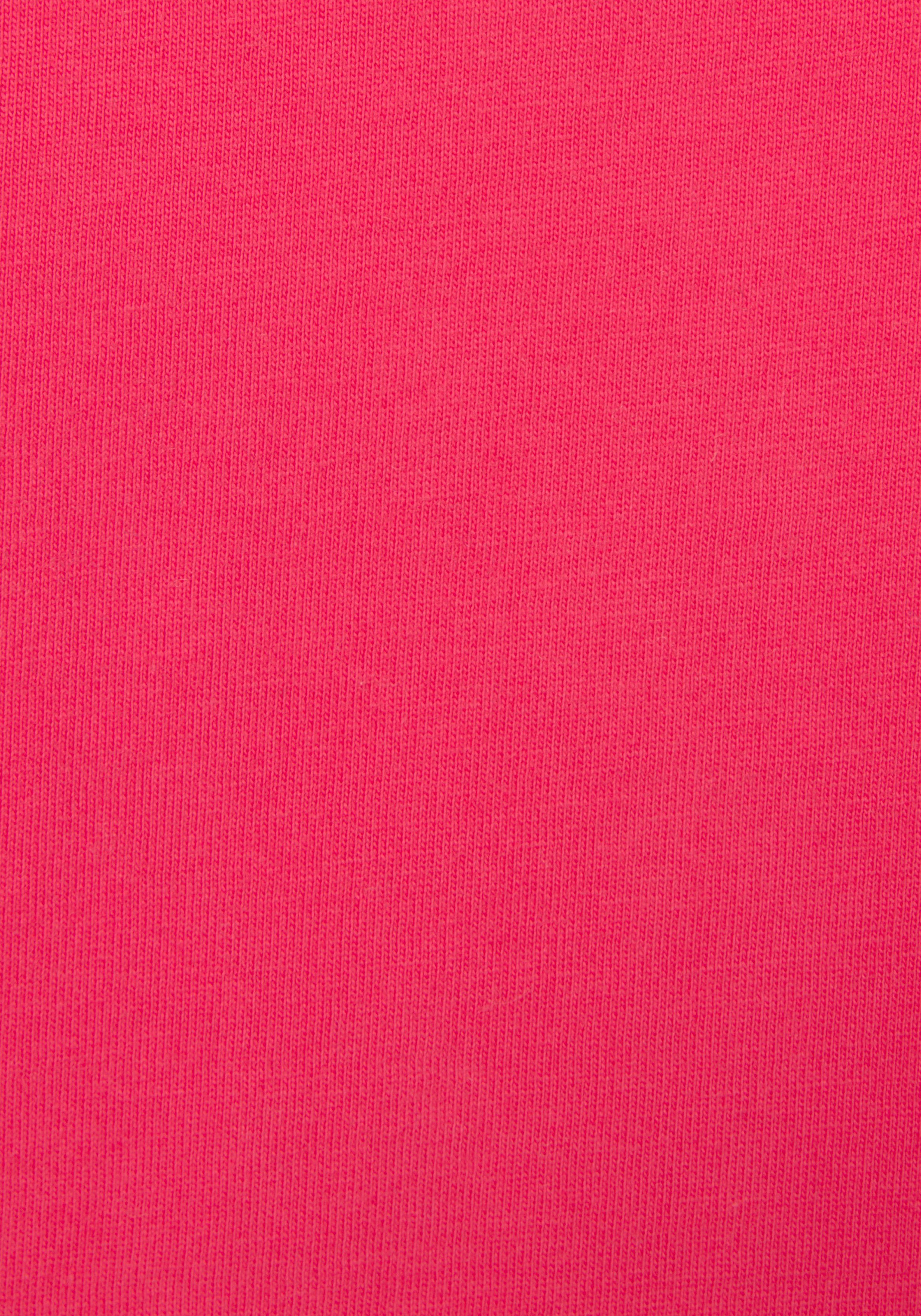 Loungewear -Kurzarmshirt, Bench. Logodruck, mit Loungeshirt T-Shirt glänzendem pink Loungewear