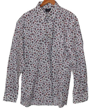 PAUL & SHARK Langarmhemd »PAUL & SHARK Button Down-Hemd auffälliges Herren Alltags-Hemd Mode-Hemd mit Blumen-Muster Weiß/Rot«
