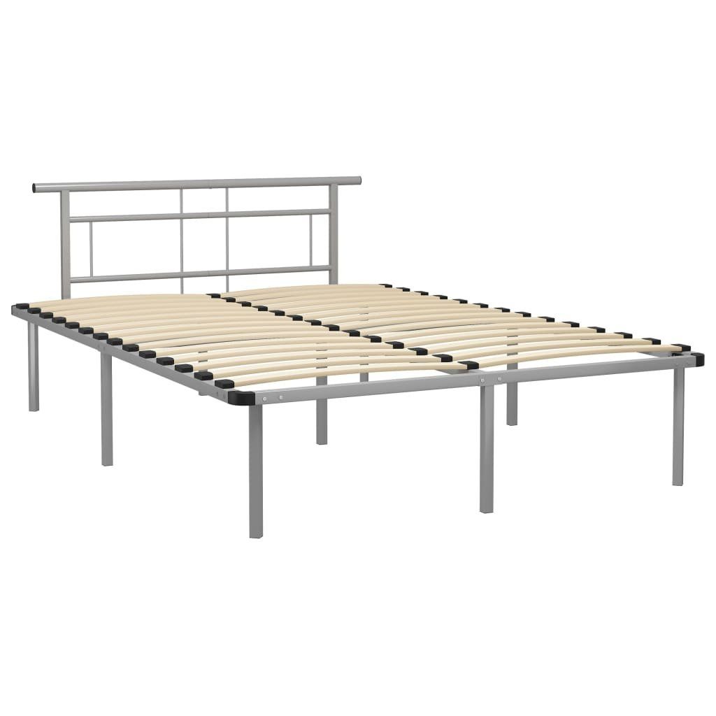 vidaXL Bett Bettgestell Grau Metall 140x200 günstig online kaufen