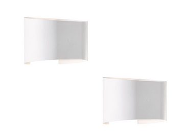 meineWunschleuchte LED Außen-Wandleuchte, IP 44, Lichtwinkel einstellbar, LED fest integriert, Warmweiß, 2er SET Außenleuchten 18x12cm & Wand-Beleuchtung Innen Treppen-Haus