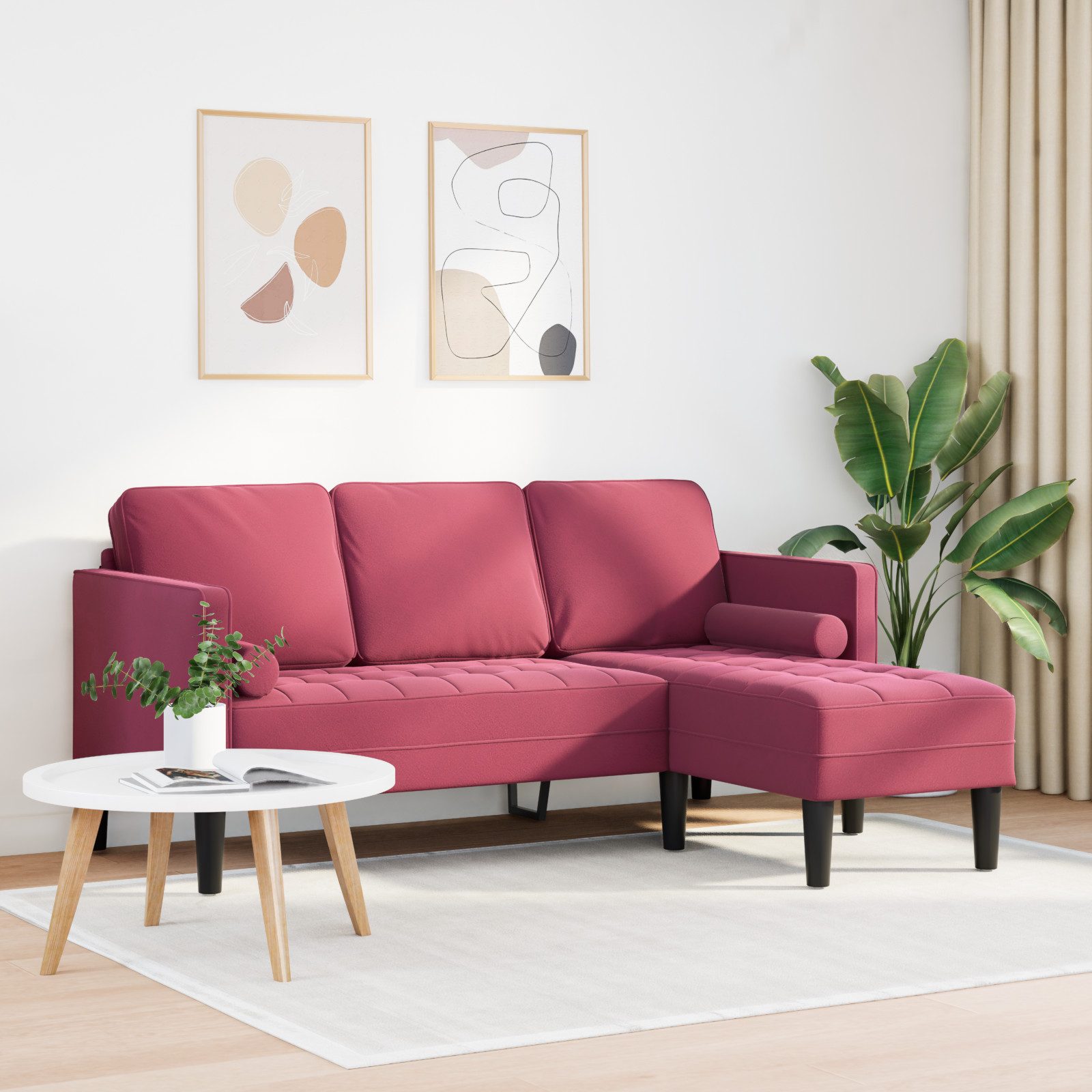 vidaXL Sofa 3-Sitzer Sofa mit Chaise günstig online kaufen