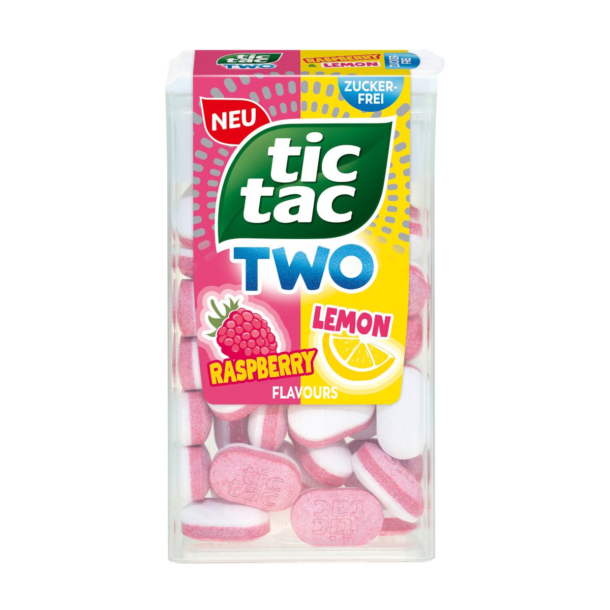 tic tac Süßigkeit, tic tac TWO Raspberry Lemon erfrischendes Geschmackserlebnis 38,5g