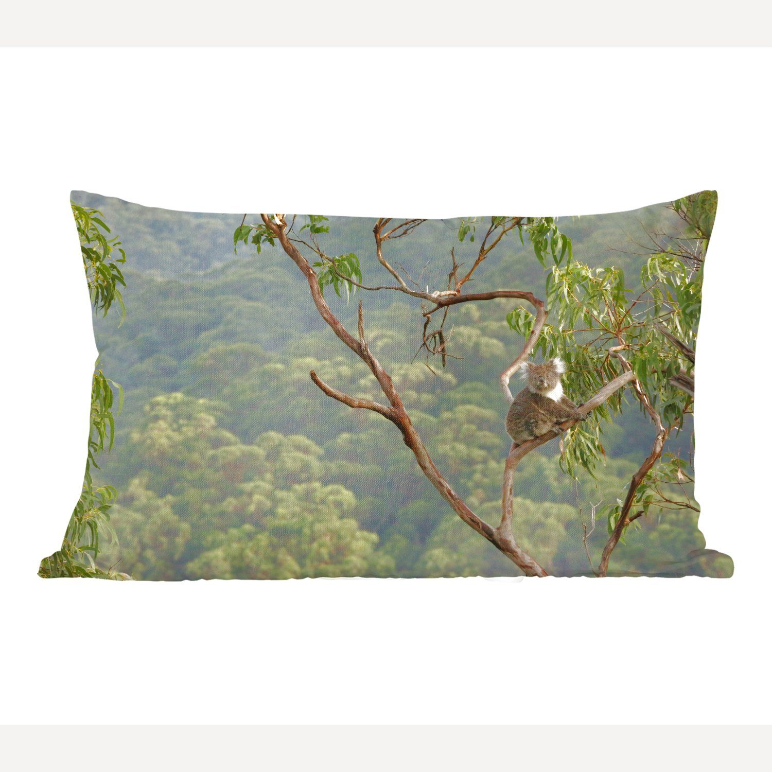 MuchoWow Dekokissen Koala auf einem Baum im Wald in Australien, Wohzimmer Dekoration, Zierkissen, Dekokissen mit Füllung, Schlafzimmer