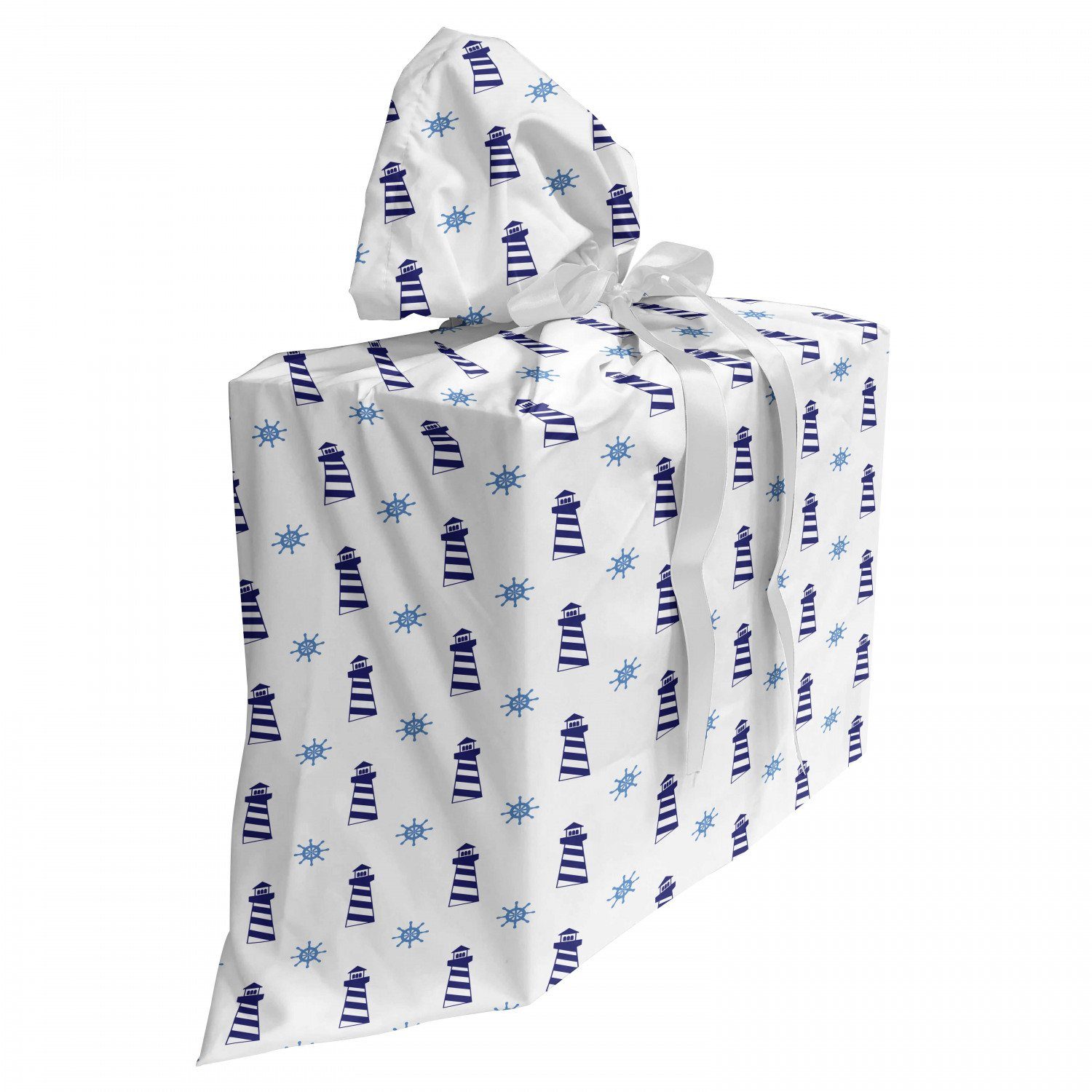 Abakuhaus Geschenkbox 3x Bändern Wiederbenutzbar, Navy blau Aqua Aufwändiger Muster