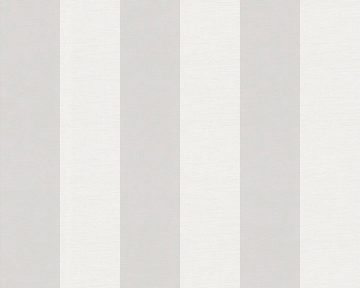 A.S. Création Vliestapete Landhaustapete mit Streifen, geprägt, matt, (1 St), Babyblau