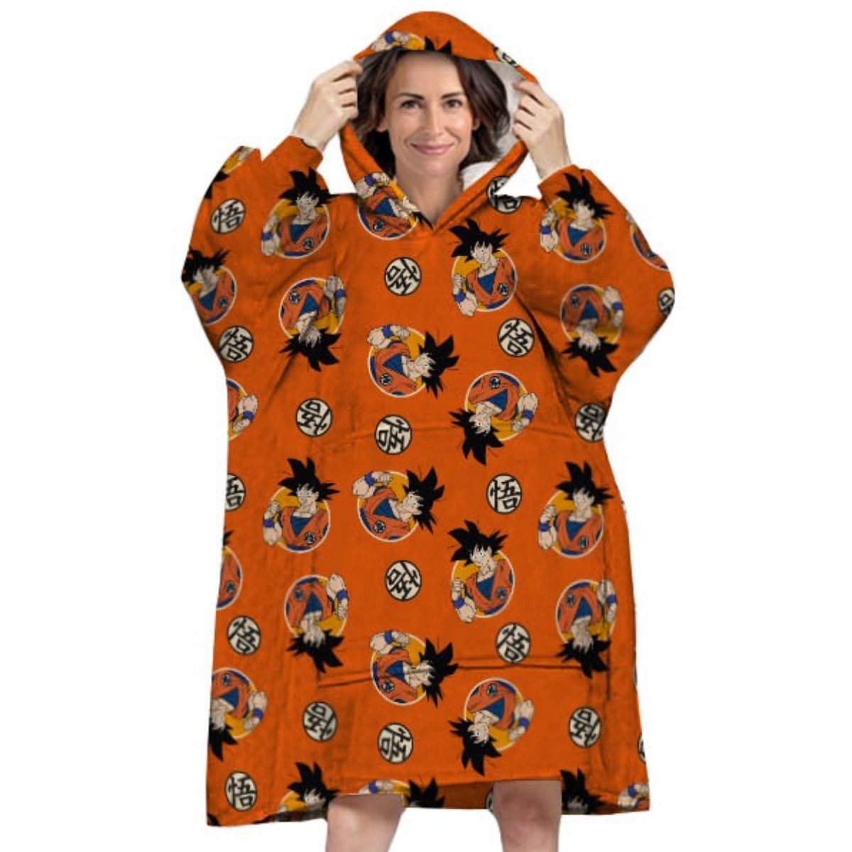 Aymax sprl Fleeceponcho Dragon Ball Z Sweat Poncho Erwachsene XS–L Kuschelponcho mit Kapuze – Bild 4 von 4