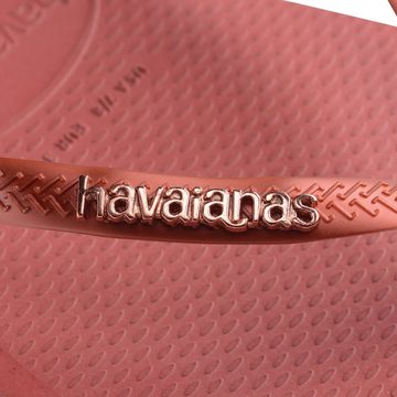 Havaianas SQUARE LOGO METALLIC Zehentrenner, Sommerschuh, Schlappen, Poolsildes mit Metallic-Riemchen