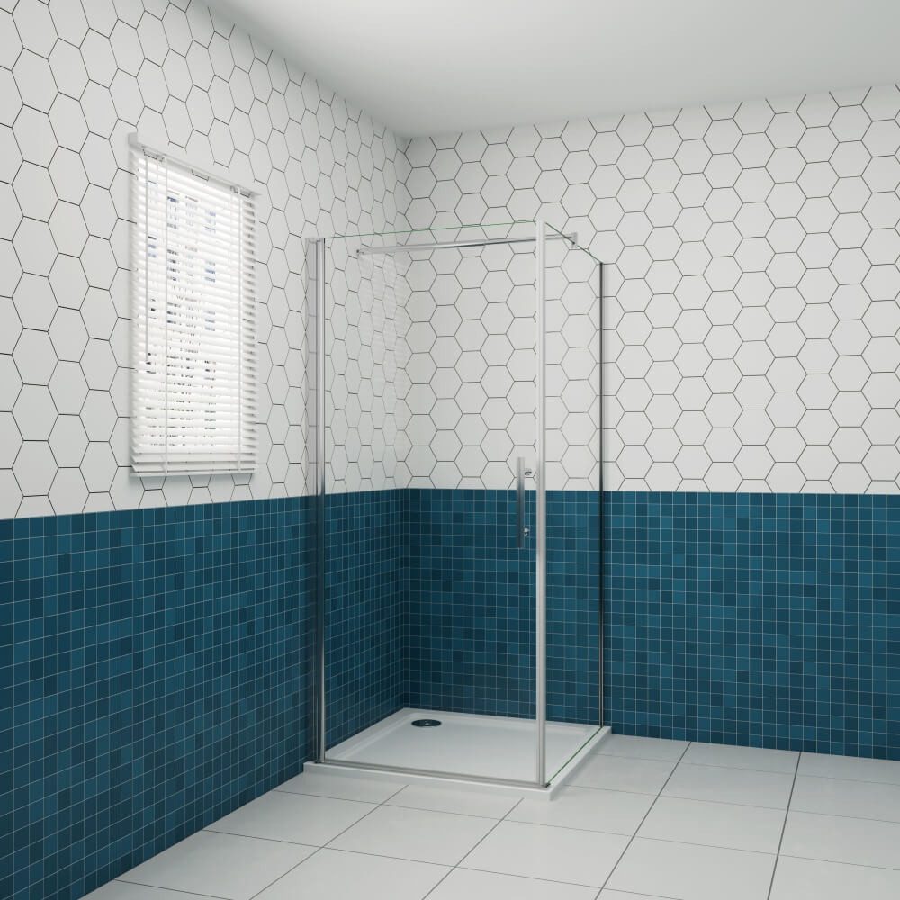 Duschparadies Eckdusche 195cm Drehtür 6mm ESG mit Seitenwand Duschkabine Du günstig online kaufen