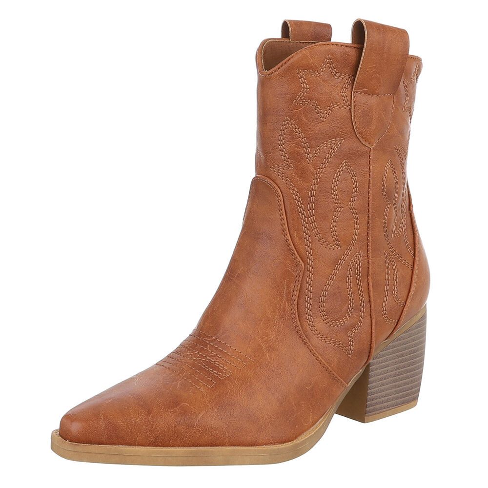 Ital-Design Elegante Westernboots für Damen mit Stickerei und Komfort Weste günstig online kaufen