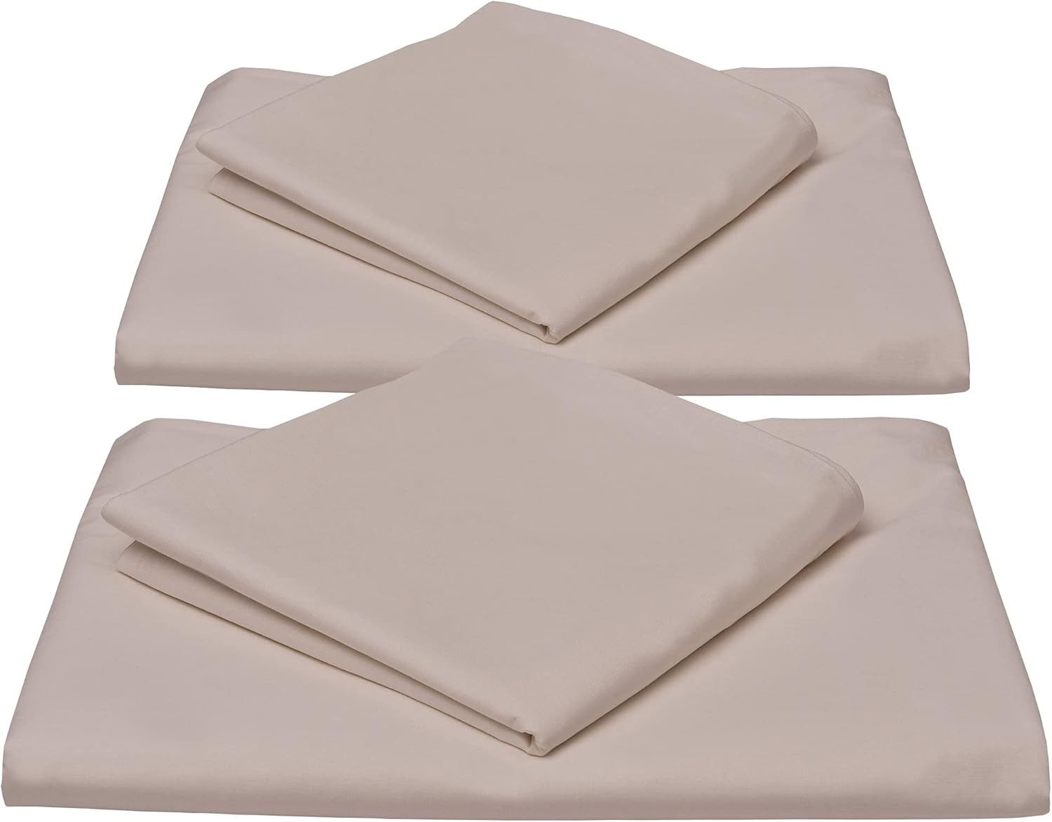 Beautissu Bettwäsche 2er Set Renforcé Bettwäsche Set Julie, 135x200cm, 4tlg., Taupe, 2er Set Renforcé Bettwäsche Set 135x200 cm Julie – Kissenbezug 80x80cm