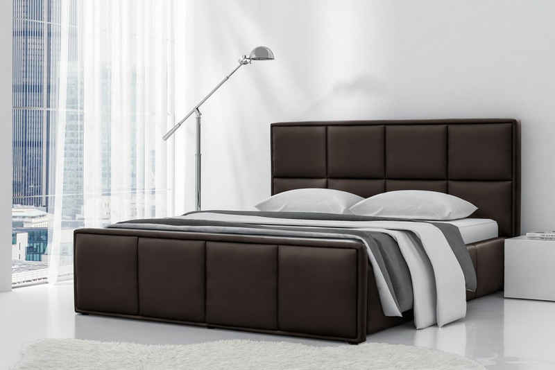 Stylefy Polsterbett Rosemarie (Schlafzimmerbett, Bett), 120/140/160/180/200x200 cm, wahlweise mit Bettkasten, mit Lattenrost