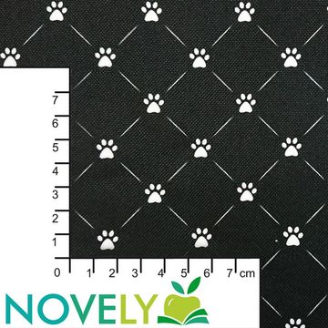 novely® Stoff OXFORD 210D Polsterstoff D19 Pfoten Schwarz Weiß Raute 3x3, wasserabweisend, strapazierfähig, pflegeleicht