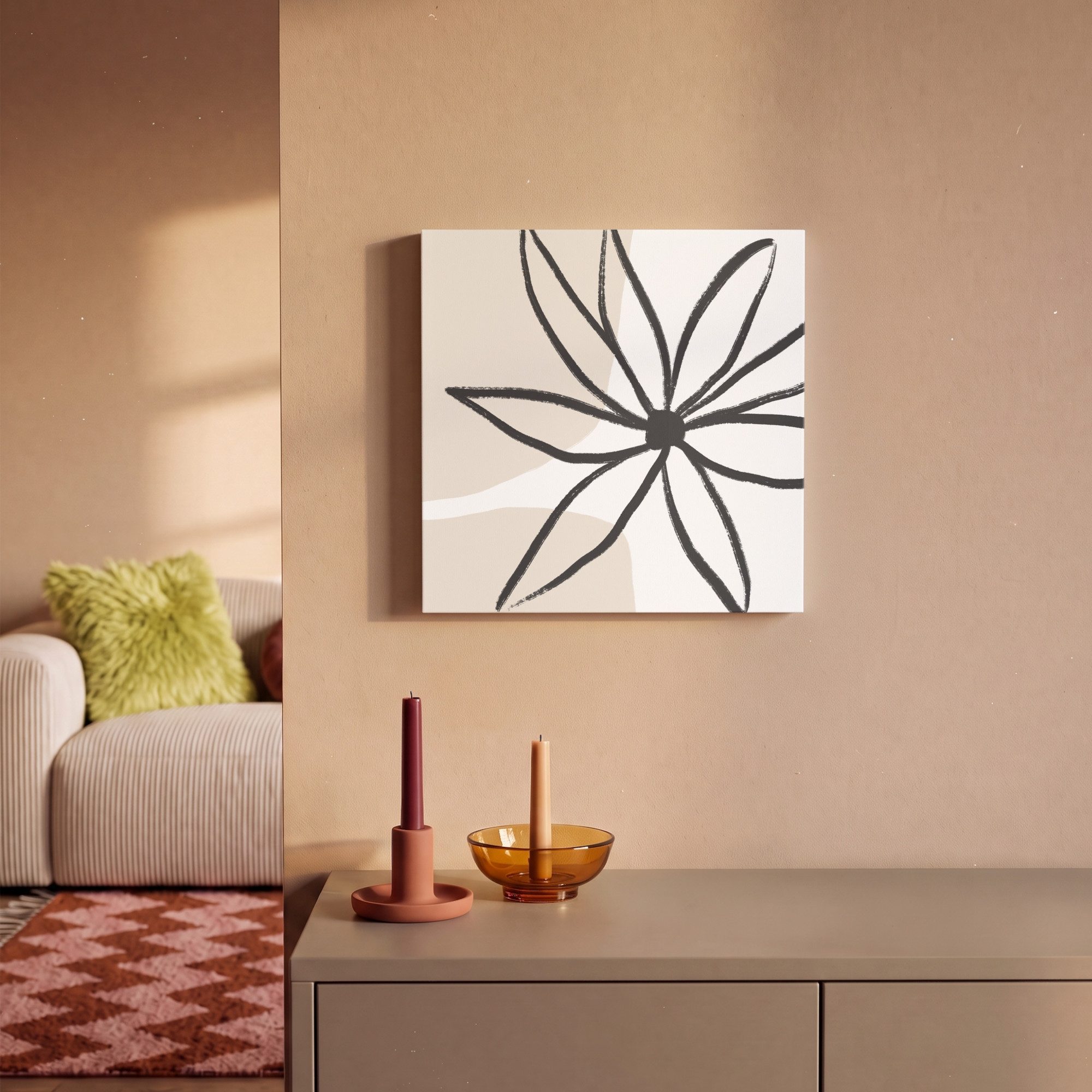 OneMillionCanvasses® Leinwandbild Blumen - Minimalismus - Pastell, Fotodruck (1 St), Leinwand Canvas Wandbild, Wanddekoration 20x30 cm – Bild 2 von 5