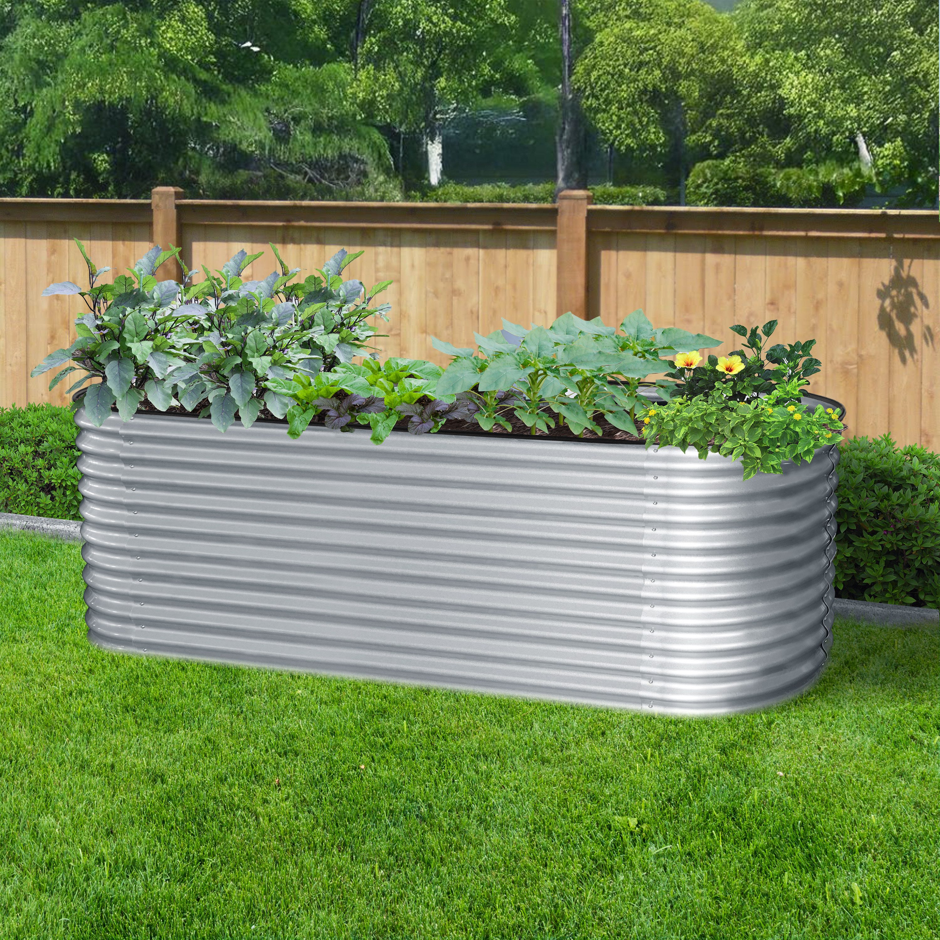 KONIFERA Hochbeet, bodenloses Gartenbeet aus verzinktem Stahl, witterungsbeständig, BxTxH: 240x80x82 cm, in 2 Farben