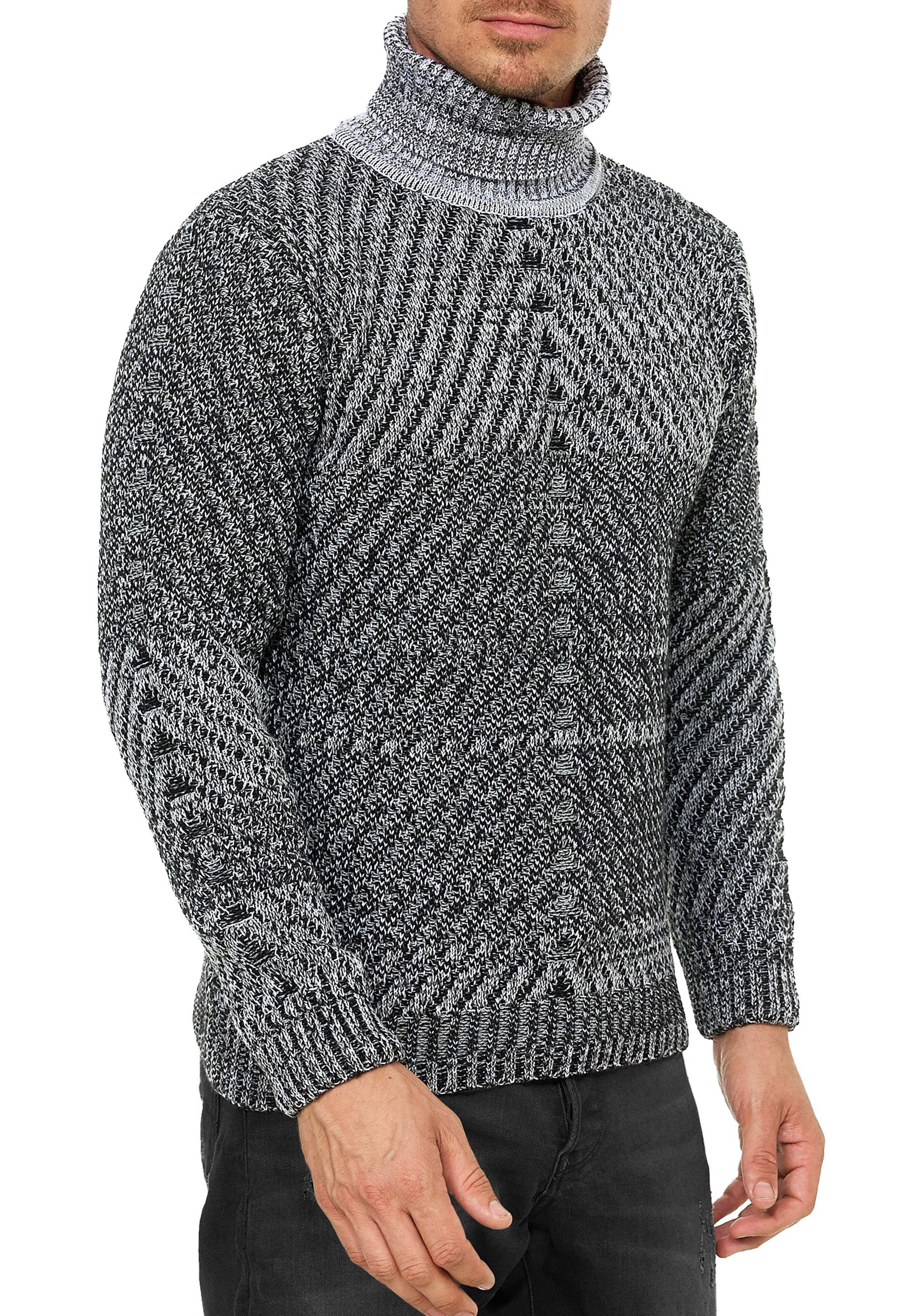 R-NEAL Rollkragenpullover Rollkragen Strick Pullover Casual Freizeit Grob-S günstig online kaufen