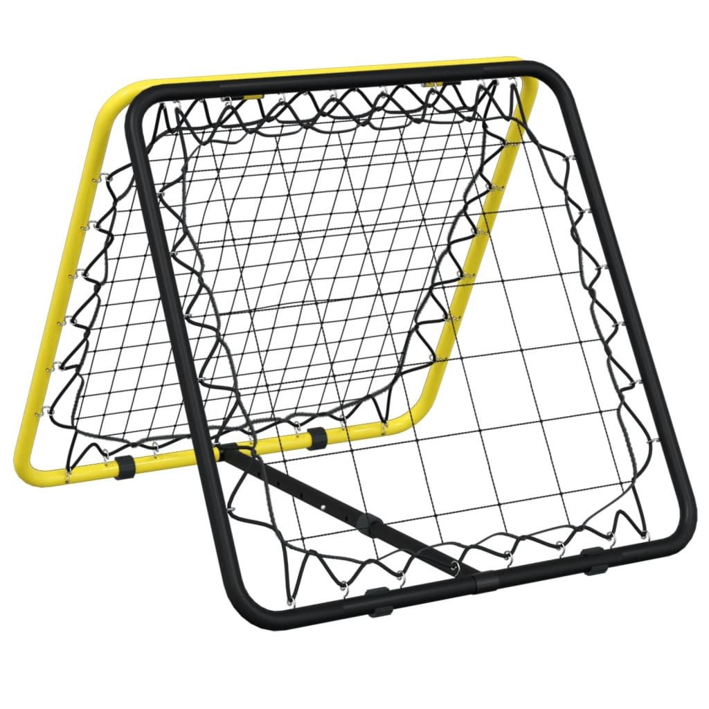 vidaXL Fußballtor Fußball-Rebounder Doppelseitig Verstellbar Gelb Schwarz Stahl