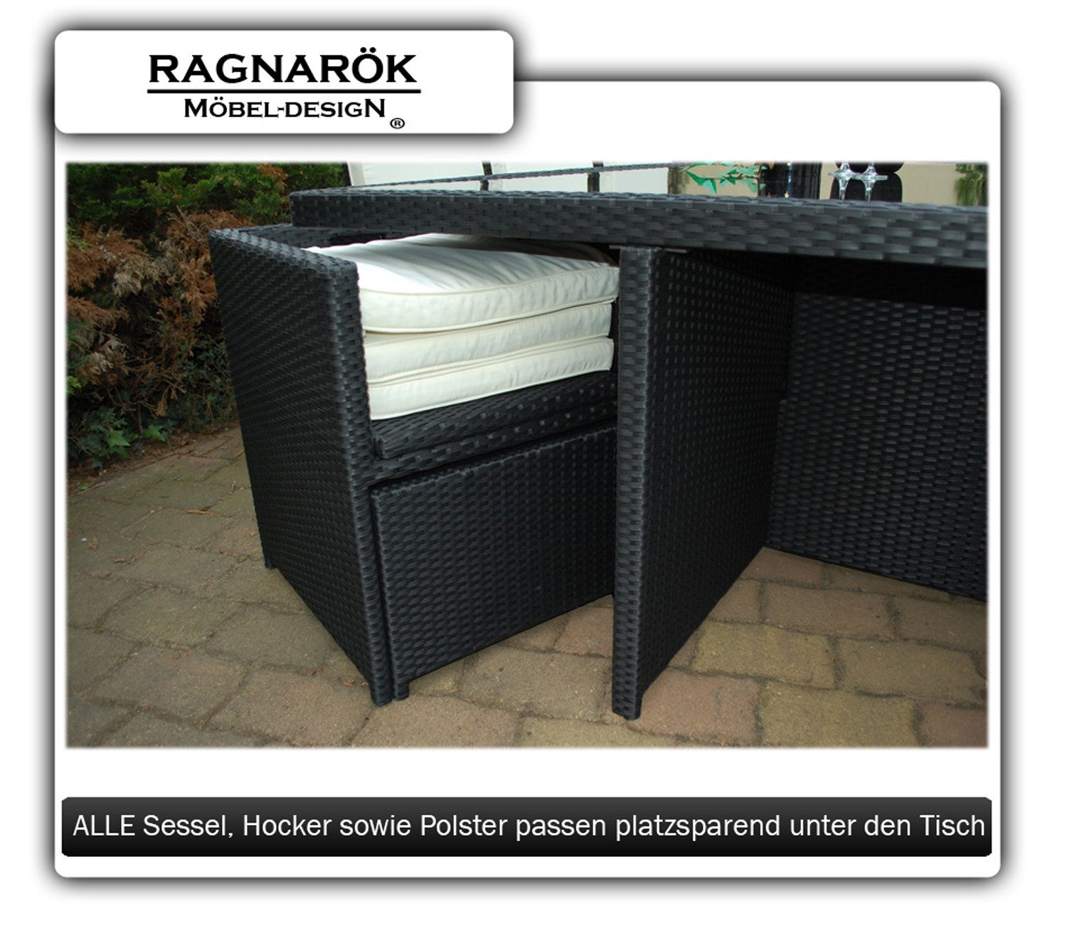 Ragnarök Möbel-Design Garten-Essgruppe Heimdall Esstisch Set günstig online kaufen