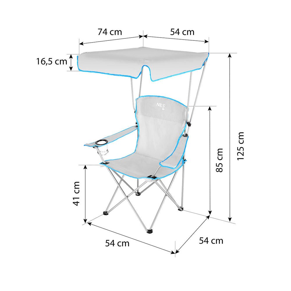 NILS CAMP Campingstuhl Angelstuhl Campingsitz (1 St), Becherhalter ermöglicht das sichere Abstellen von Getränken