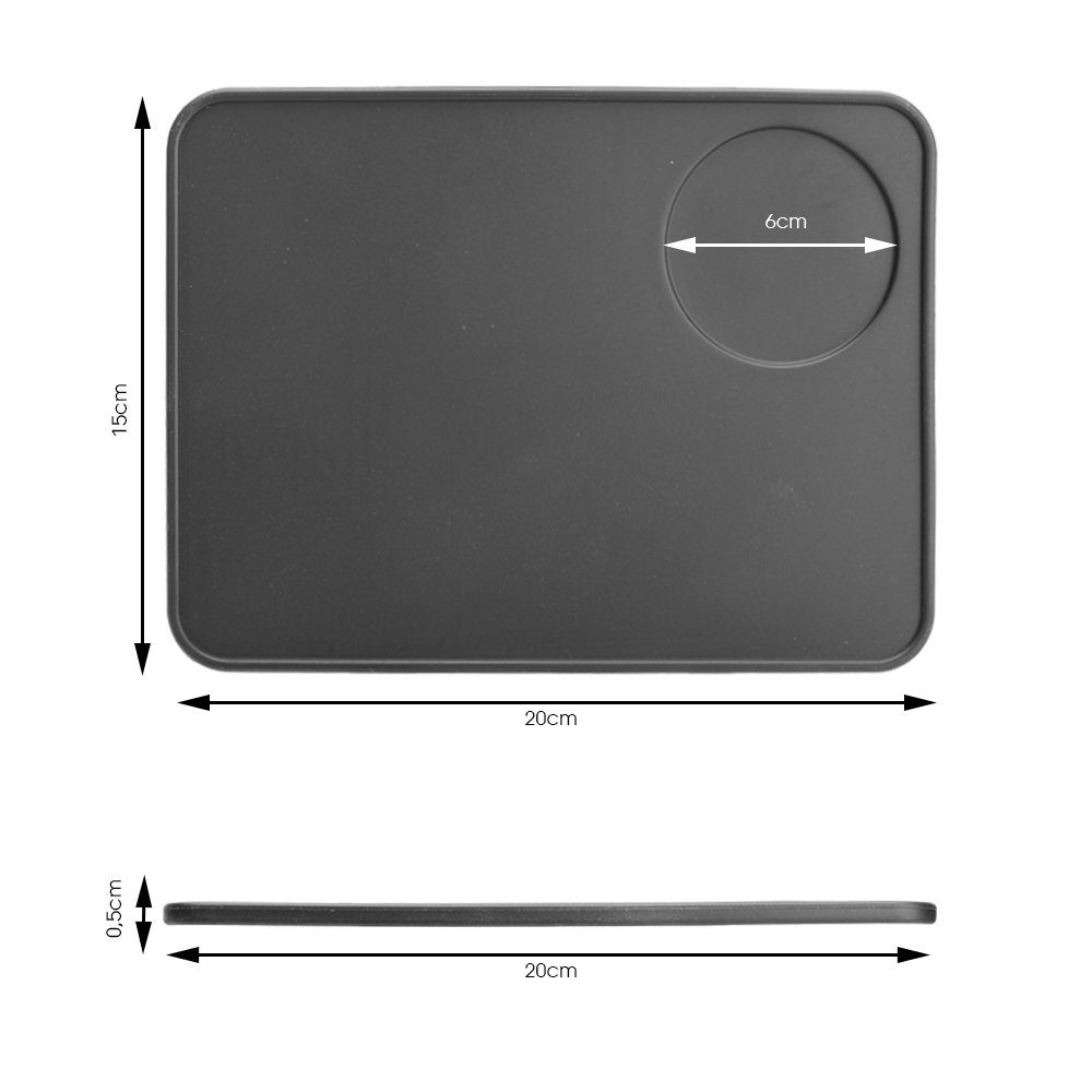 JOEFREX Tampermatte Tampermatte - Tamping Station - Schwarz - 20cm x 15cm