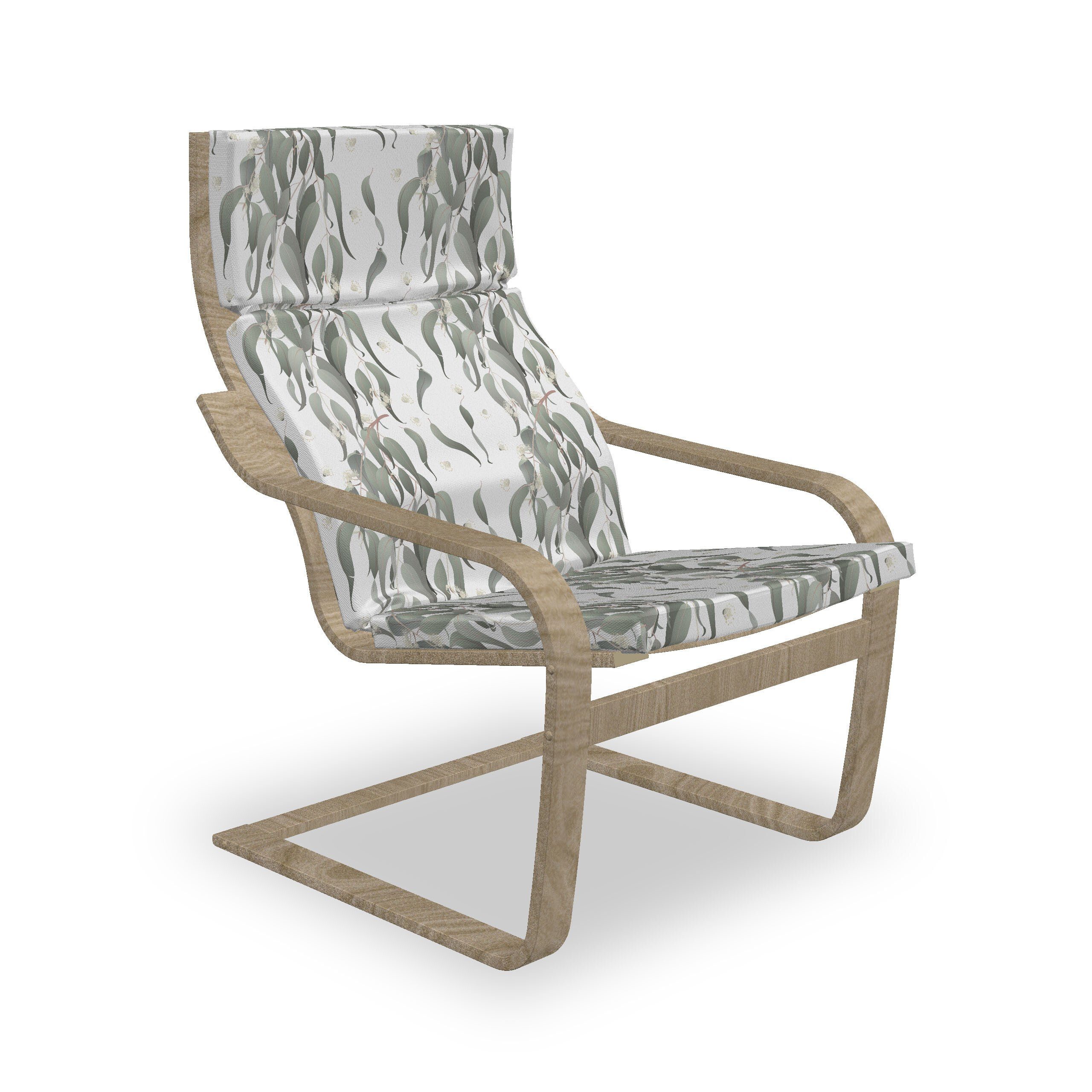 Abakuhaus Stuhlkissen Sitzkissen mit Stuhlkissen und Reißverschluss, Hakenschlaufe Vertikal-Blätter-Entwurf Eukalyptus mit