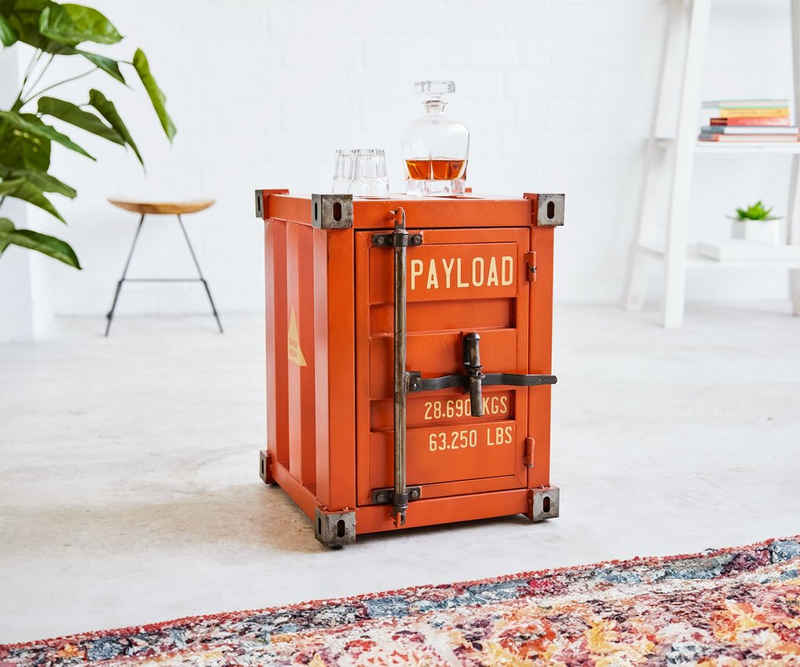 DELIFE Bartisch Container, Metall Orange 42x42 cm Bar