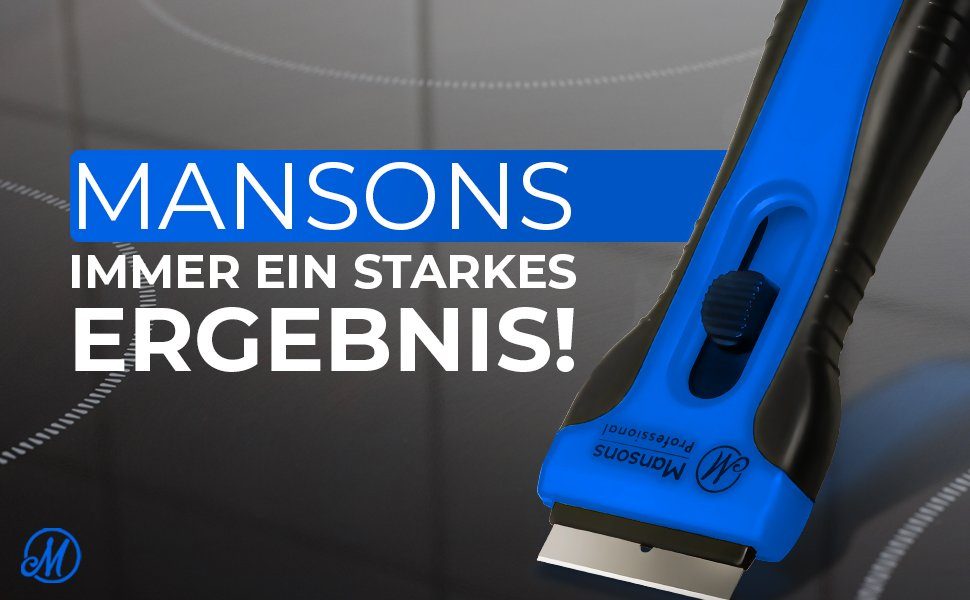 mit mit Aufbewahrungsbeutel Blau Ceranfeldschaber 15 Klingen Backofen, Ceran® Set und Schaber für Glasschaber Kochfeld Mansons