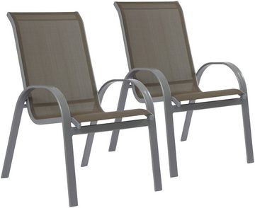 MERXX Garten-Essgruppe Amalfi, (5-tlg), 4 Sessel, Tisch ausziehbar 90x120-180 cm, Alu/Textil