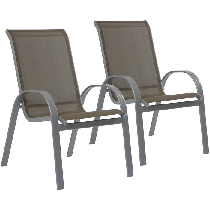MERXX Garten-Essgruppe Amalfi (5-tlg) 4 Sessel Tisch 90x120-180 cm Alu/Textil