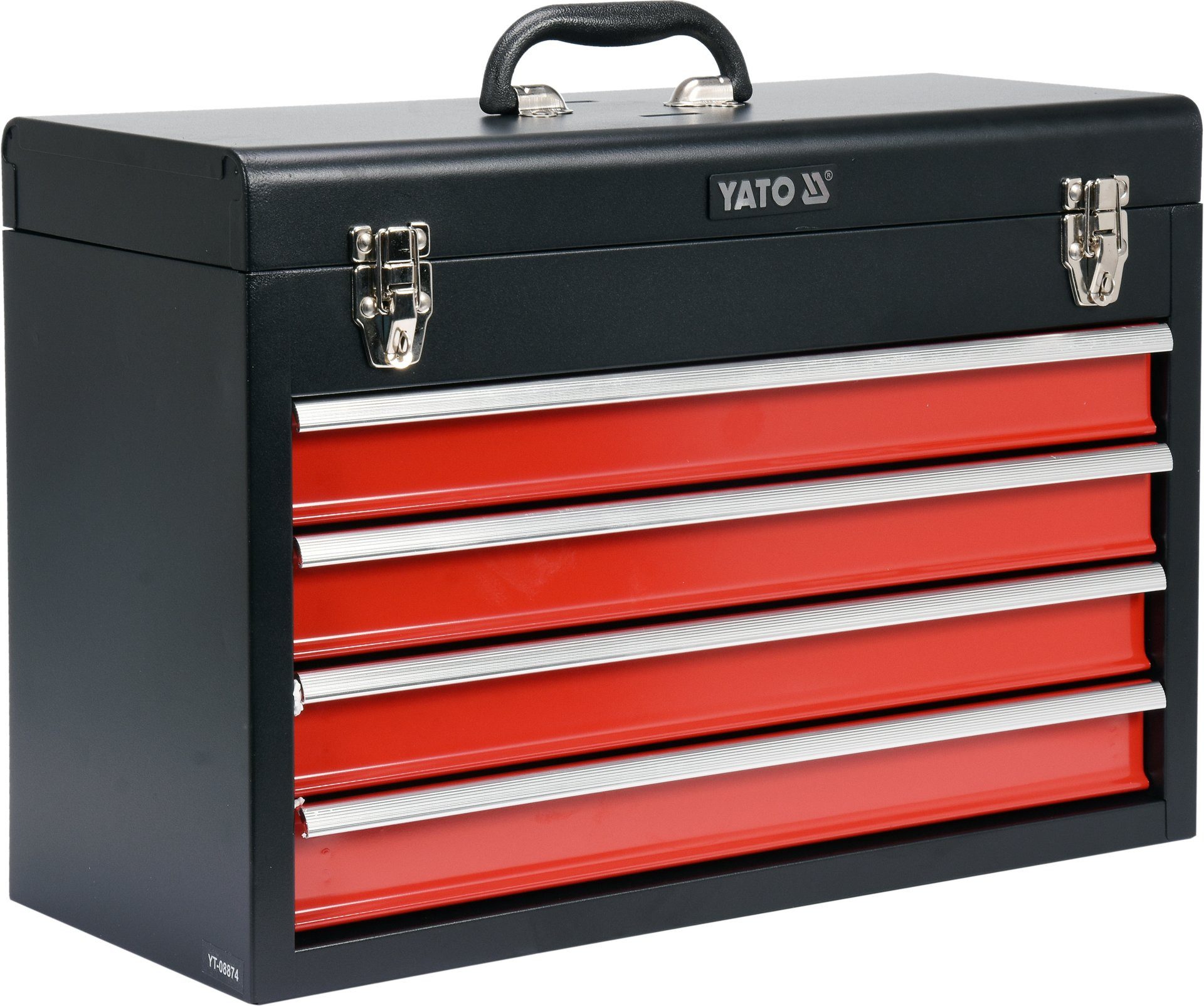 Yato Werkzeugkoffer Werkzeugkiste, Werkzeugkoffer Metall 218x360x520 mm mit 4 Schubladen (komplett, komplett)