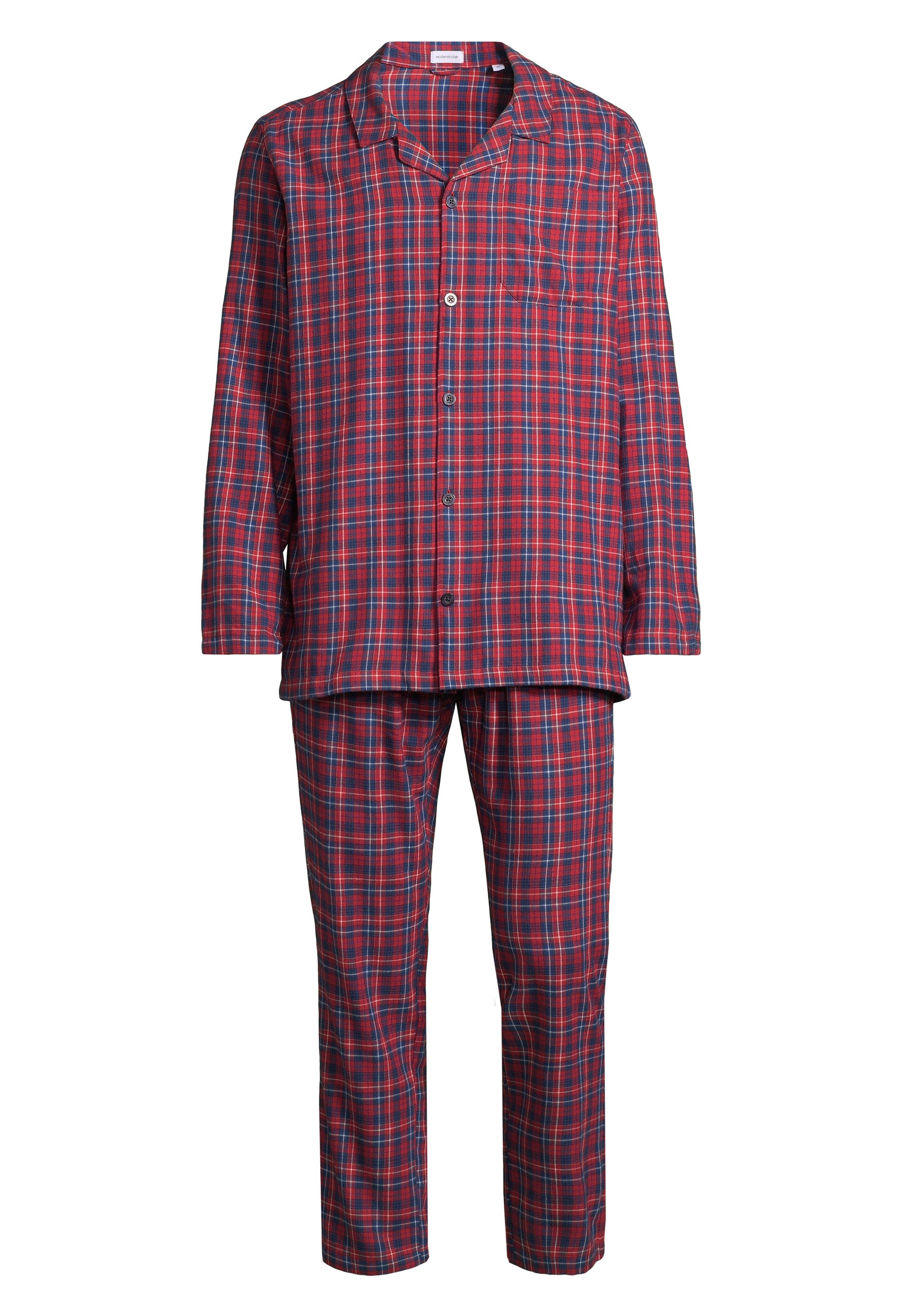 seidensticker Pyjama Soft Flannel (Set, 2 tlg) Pyjama - Baumwolle - Atmungsaktiv - Wärmende Flanell Qualität