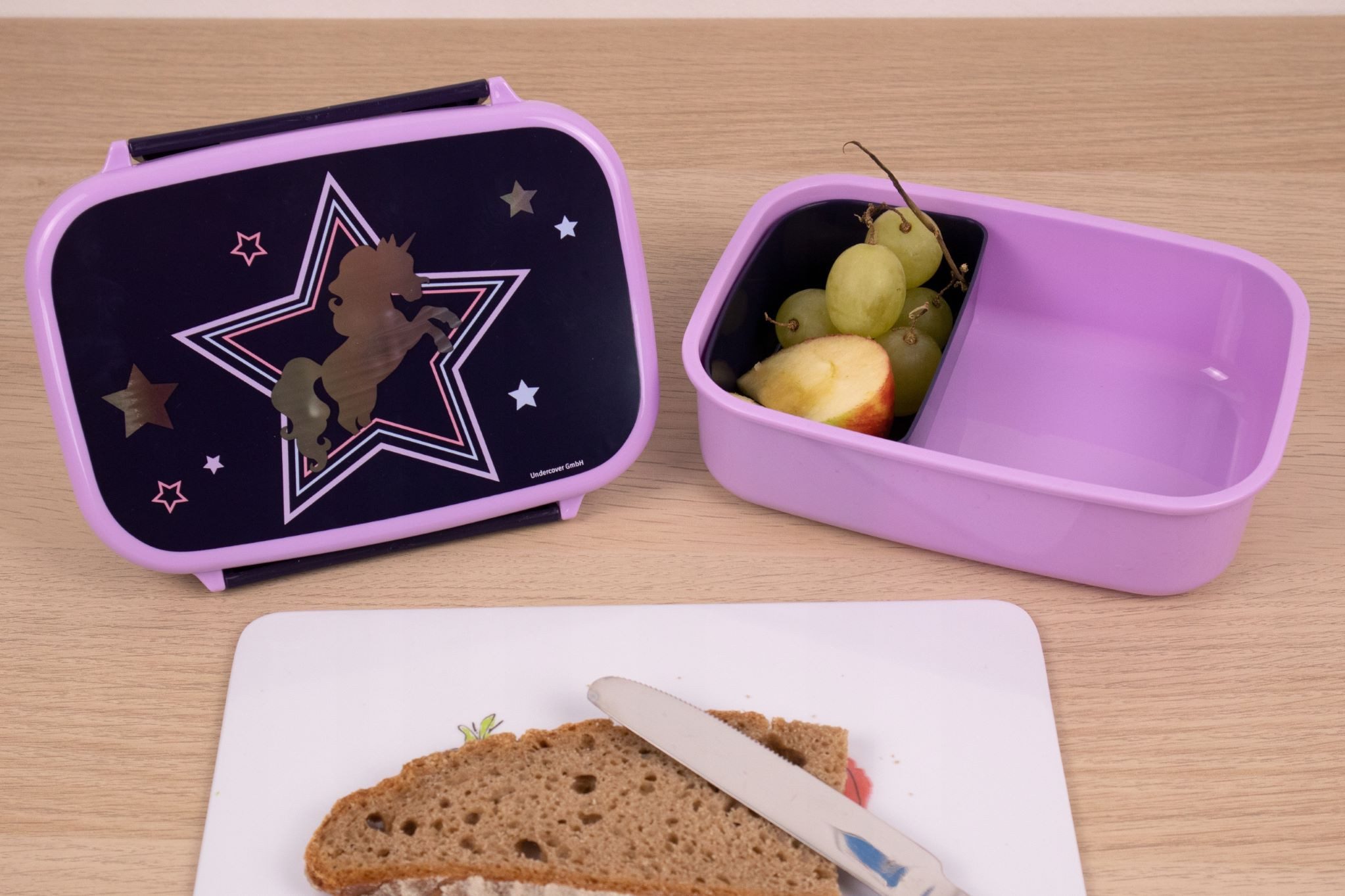 Festivalartikel Brotkasten Lunchbox für Kinder, Einhorn-Design