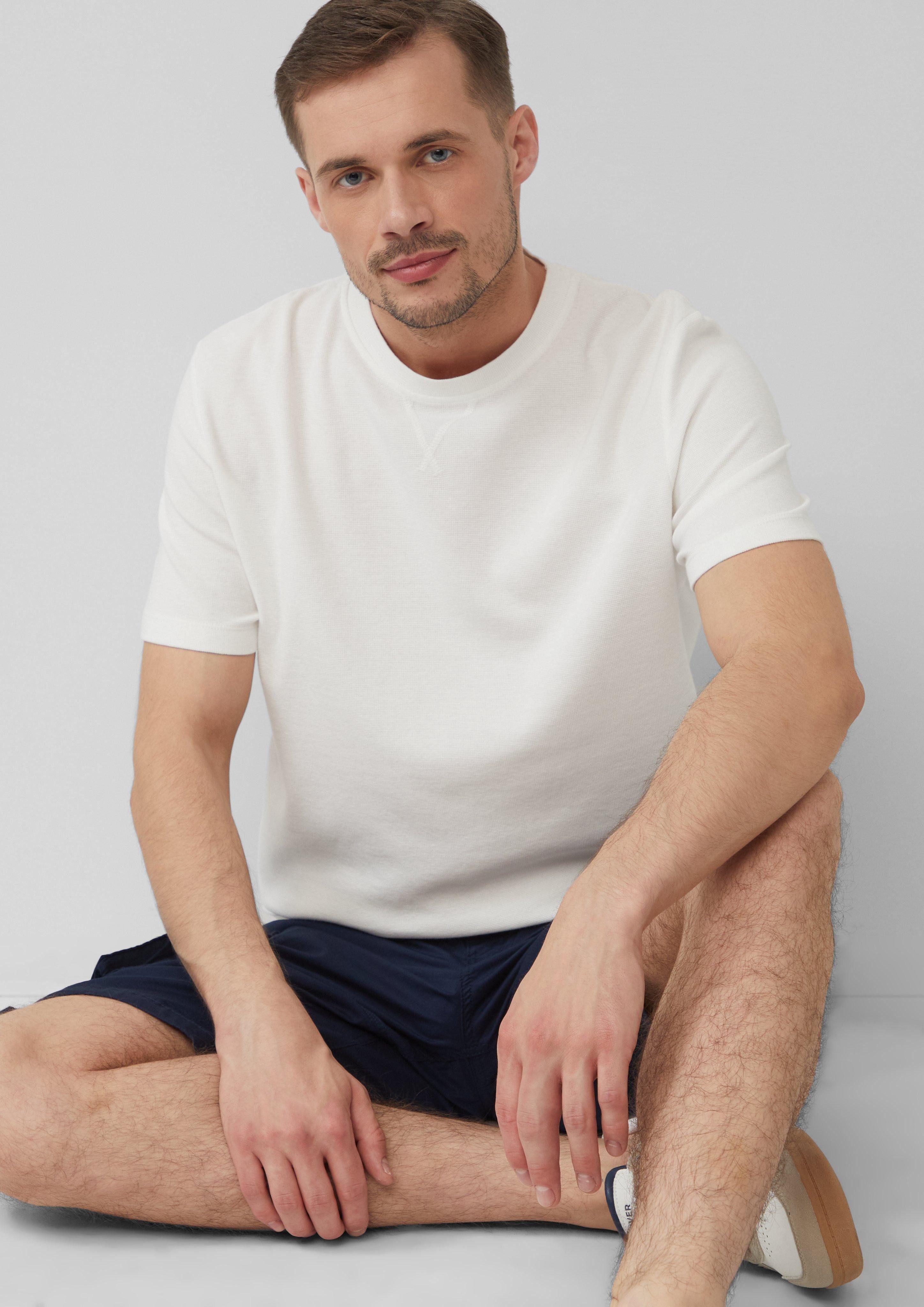 s.Oliver Kurzarmshirt Strukturiertes T-Shirt mit Crew günstig online kaufen