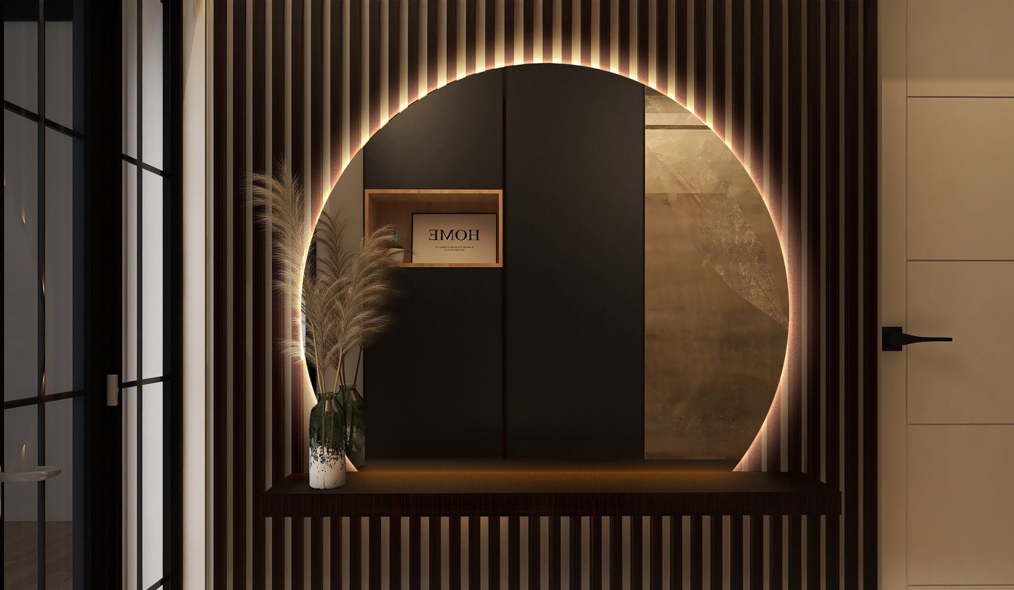 Tulup LED-Lichtspiegel Moderner LED-Spiegel Mit Abgeschrägtem Kreis (Warmwe günstig online kaufen