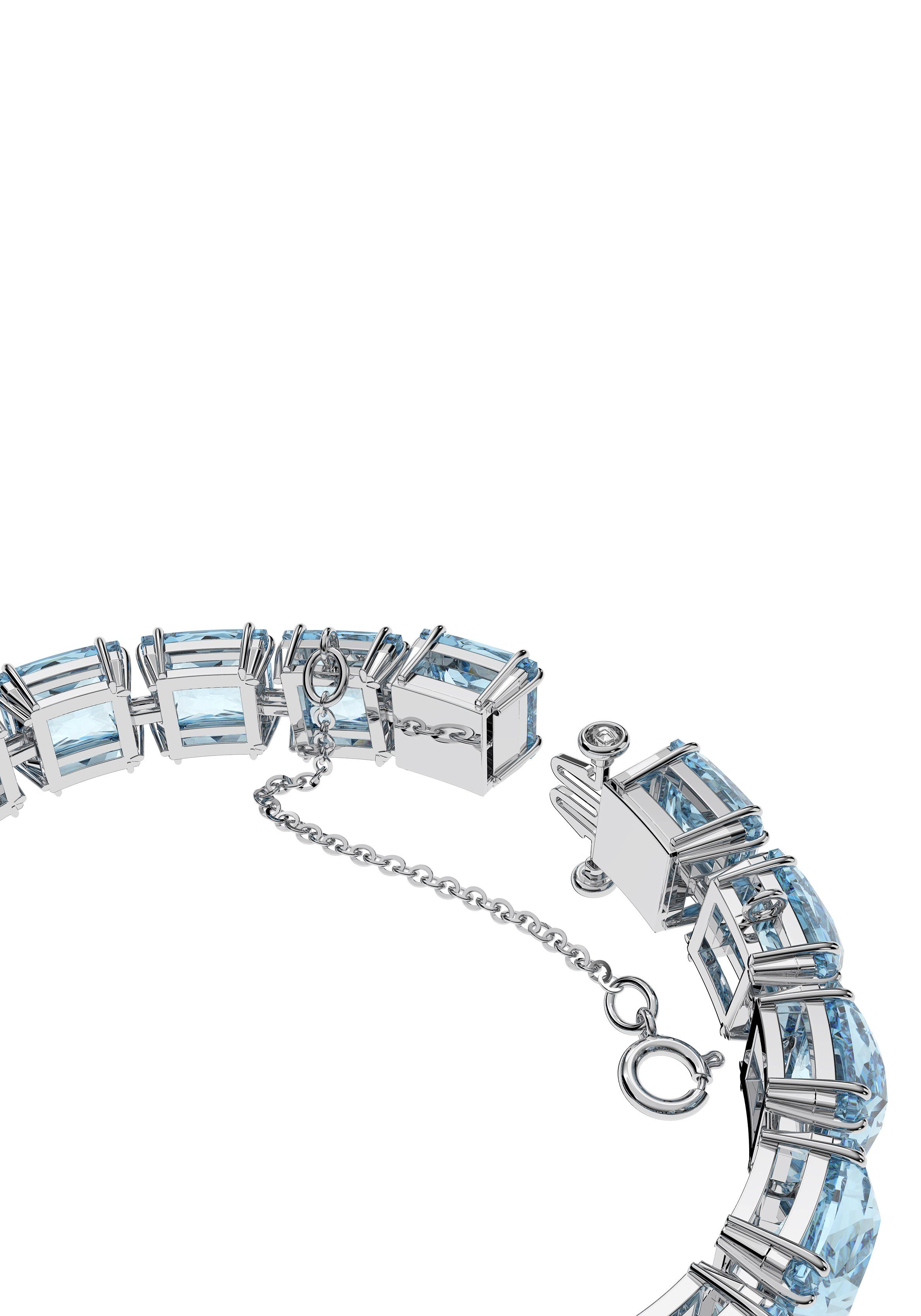 Swarovski Armband Millenia, Kristalle im 5612682, mit Kristall 5614924, Quadrat Schliff, Swarovski® metallfarben-blau