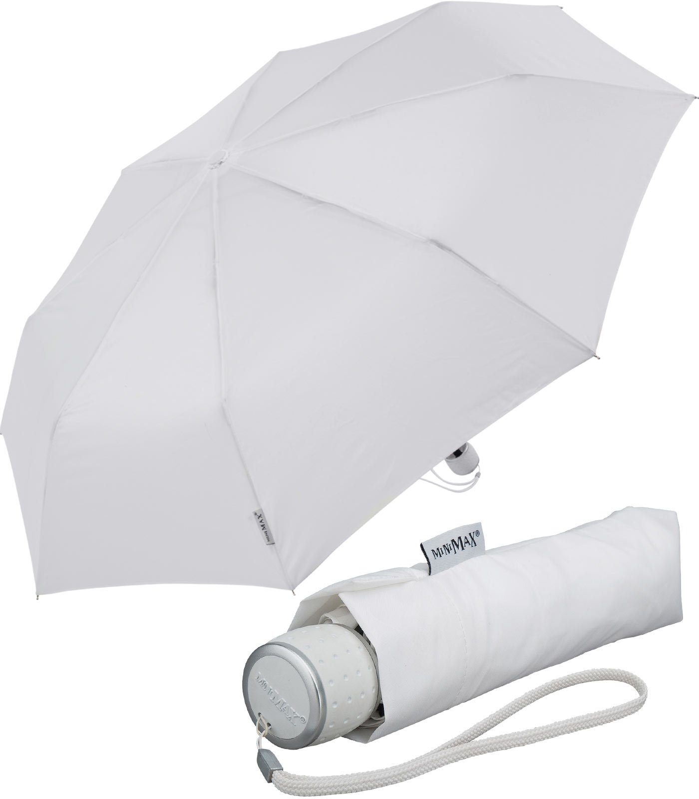 Impliva Taschenregenschirm miniMAX® kleiner leichter Schirm Handöffner, passt in jjede Tasche
