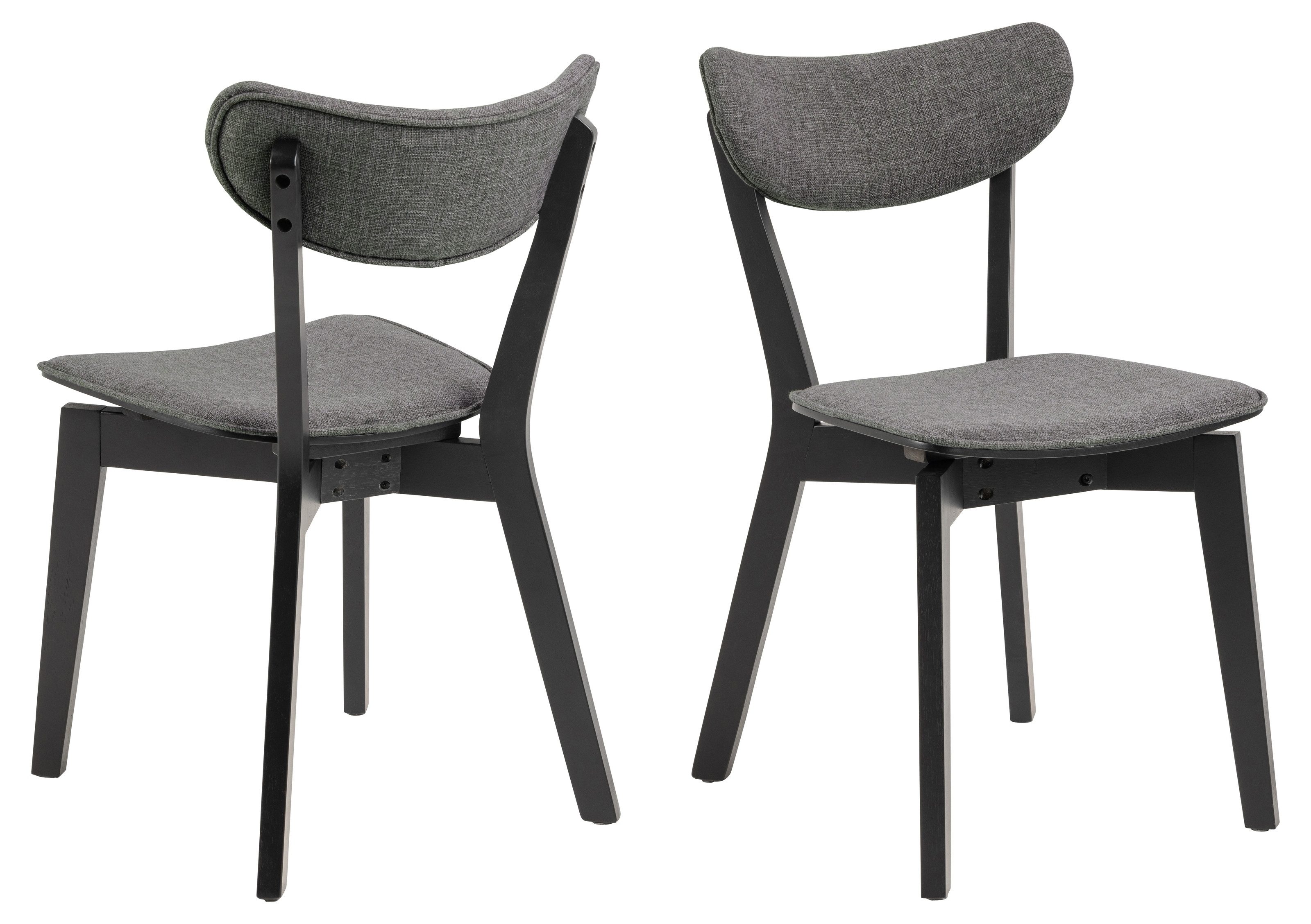 Esszimmerstuhl (2er-Set) in Grau, Stoff - 45x79,5x55cm (BxHxT)