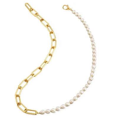 Boccia Collier Titan Gold-Plattiert mit Perlen