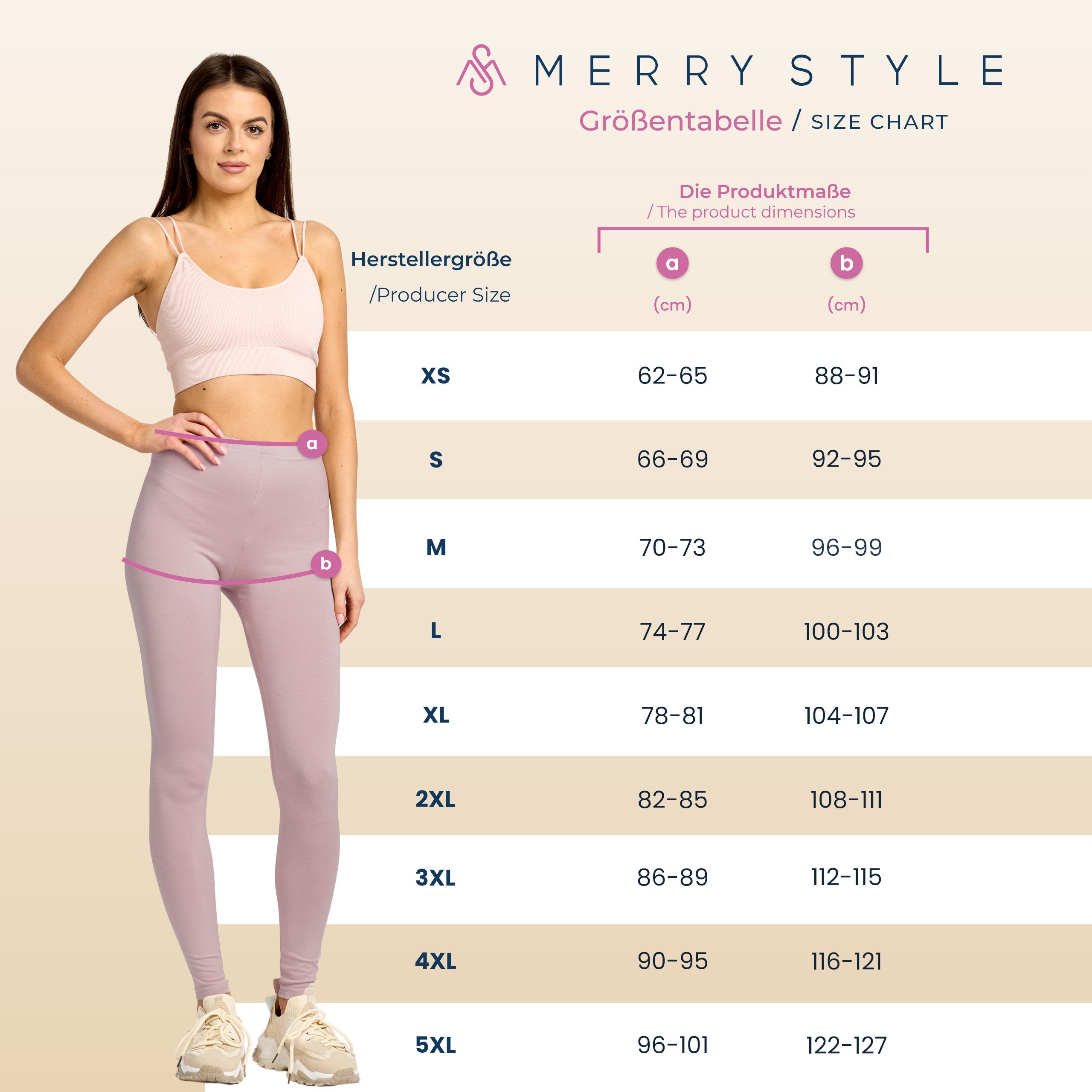 Merry Style Leggings 2er Pack Damen Hose aus Baumwolle MS10-198 (1-tlg)