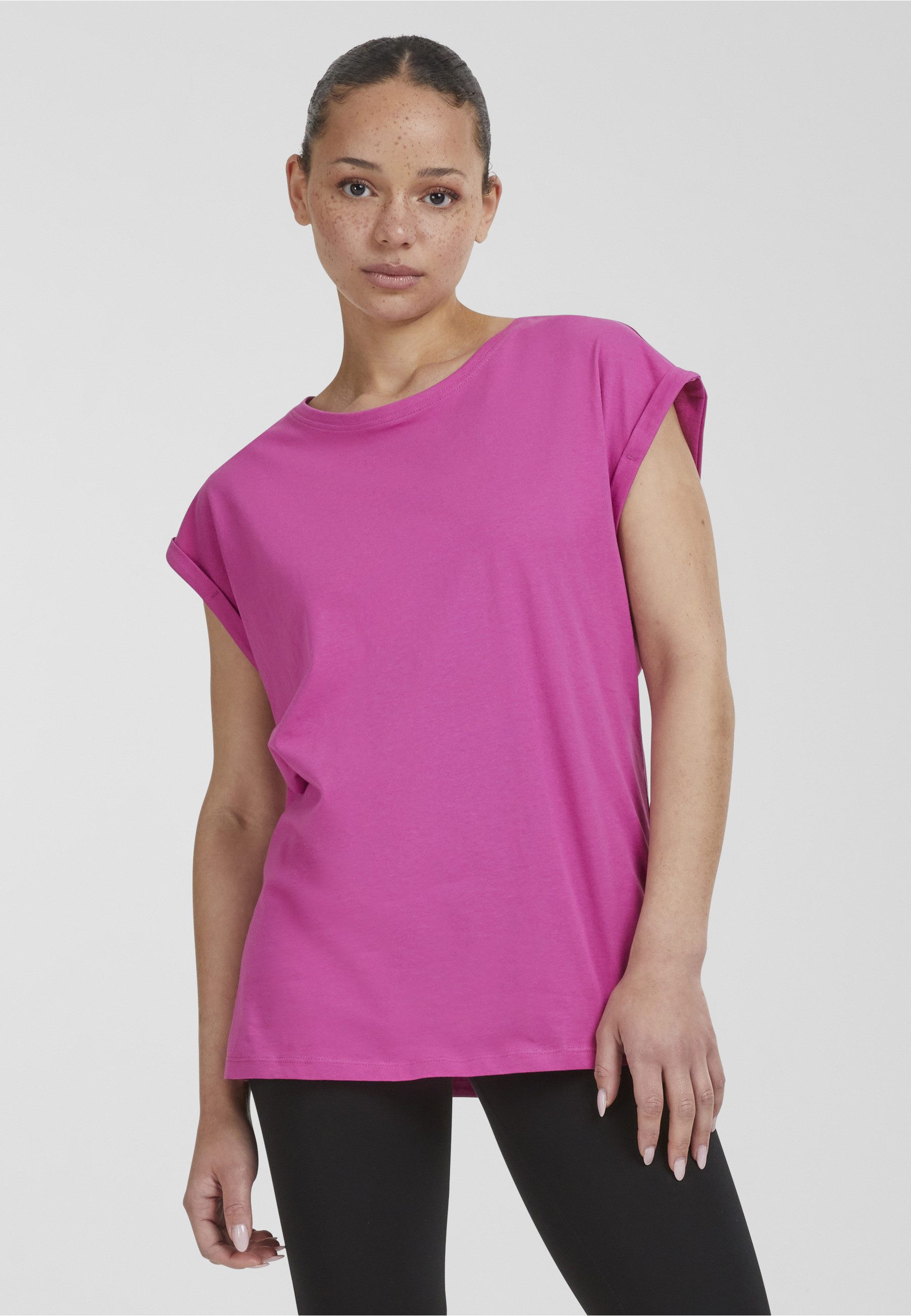 URBAN CLASSICS Kurzarmshirt Urban Classics Damen Ladies Extended Shoulder Tee (1-tlg) – Bild 5 von 5
