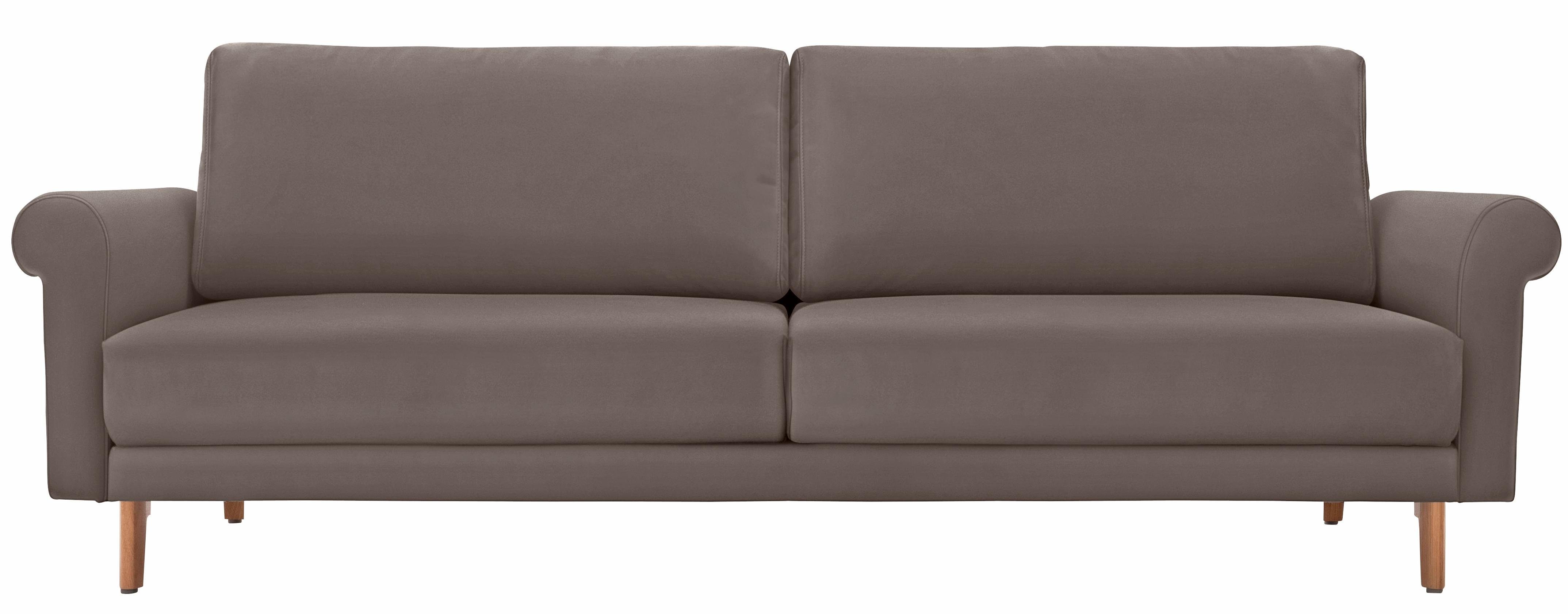 208 modern Breite hs.450, Füße cm, hülsta 3-Sitzer Nussbaum sofa in Landhaus,
