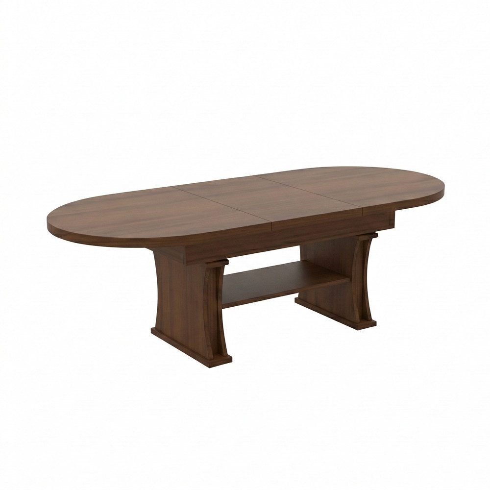 designimpex Couchtisch DA-130 oval ausziehbar höhenverstellbar mit Ablage Wohnzimmer Tisch, Funktionstisch, Wohnzimmertisch, Tisch, Esstisch, Sofatisch, Rollen