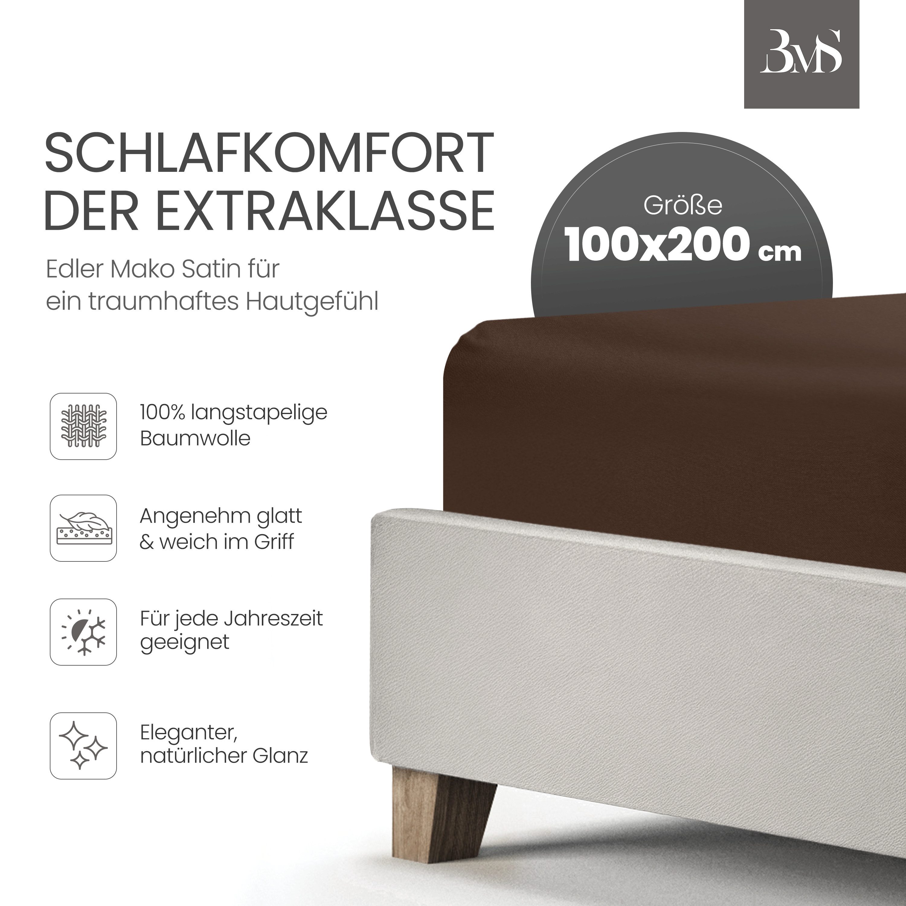 BETTWAESCHE-MIT-STIL Spannbettlaken Mako Satin Spannbettlaken, Matratzenhöh günstig online kaufen