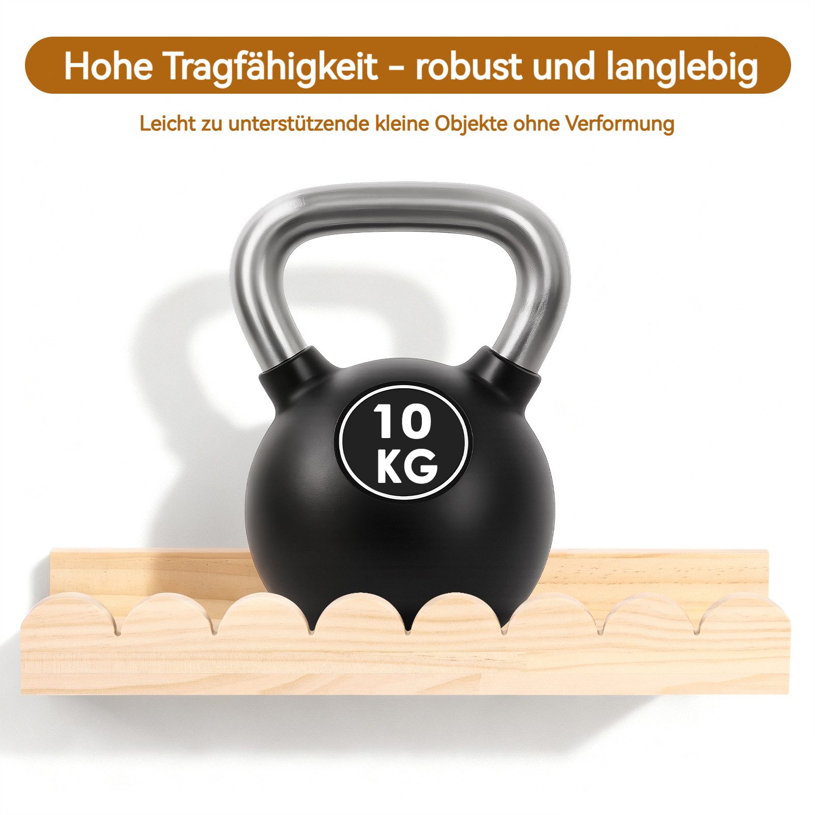 BlingBin Kinderregal 3er Set Bücherregal Kinder Wand, Wandregal Kinderzimmer 40cm, 1er Set 3-tlg., Schweberegale mit 6 Holzhaken für Jungen & Mädchen, Montessor – Bild 5 von 5