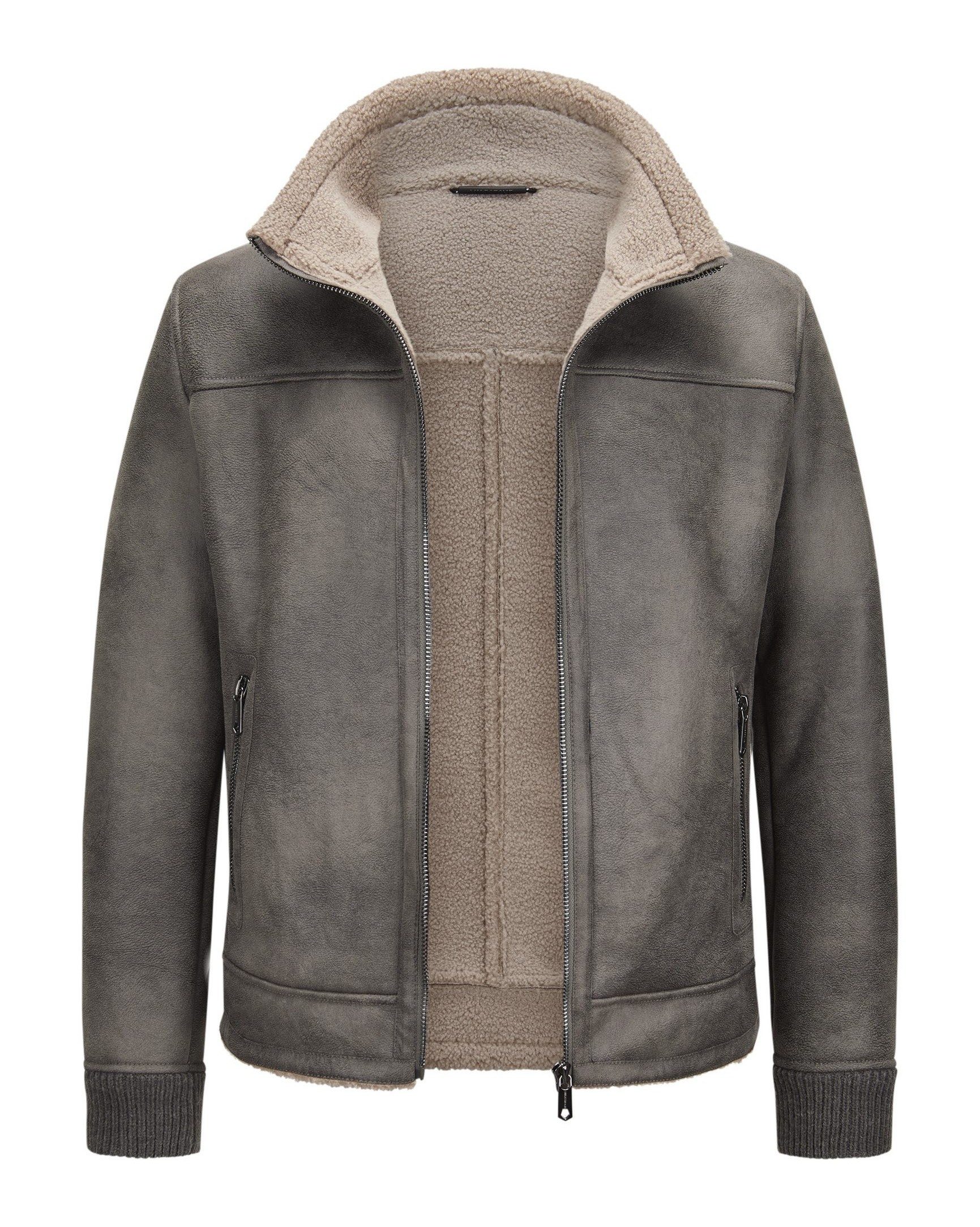 MILESTONE Fellimitatjacke MSRiano Vintage-Lammfelloptik, Webpelz-Innenseite & wasserabweisend