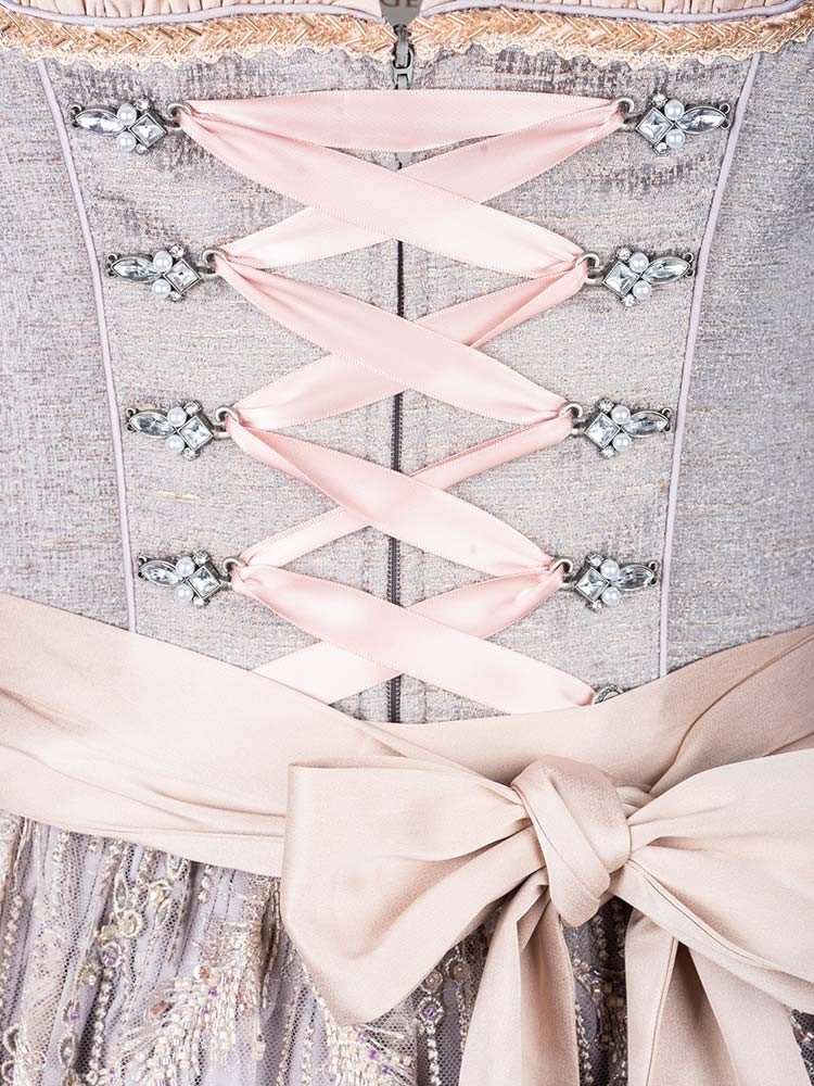 KRÜGER COLLECTION Dirndl Dirndl Nebulia 60er Länge grau