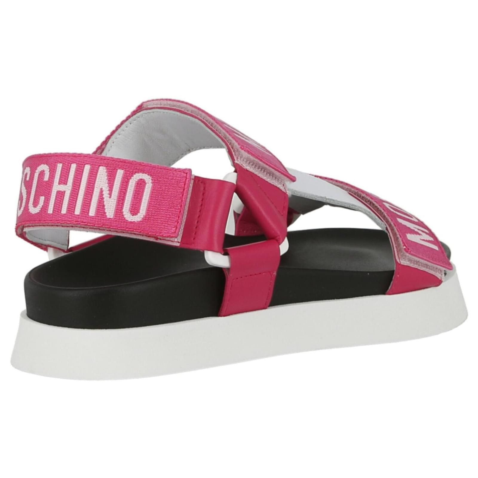 Moschino MOSCHINO Damen SANDAL LOD. FUSSBET40 NASTRO ROSA Sandalen Sandale Klettverschluss
