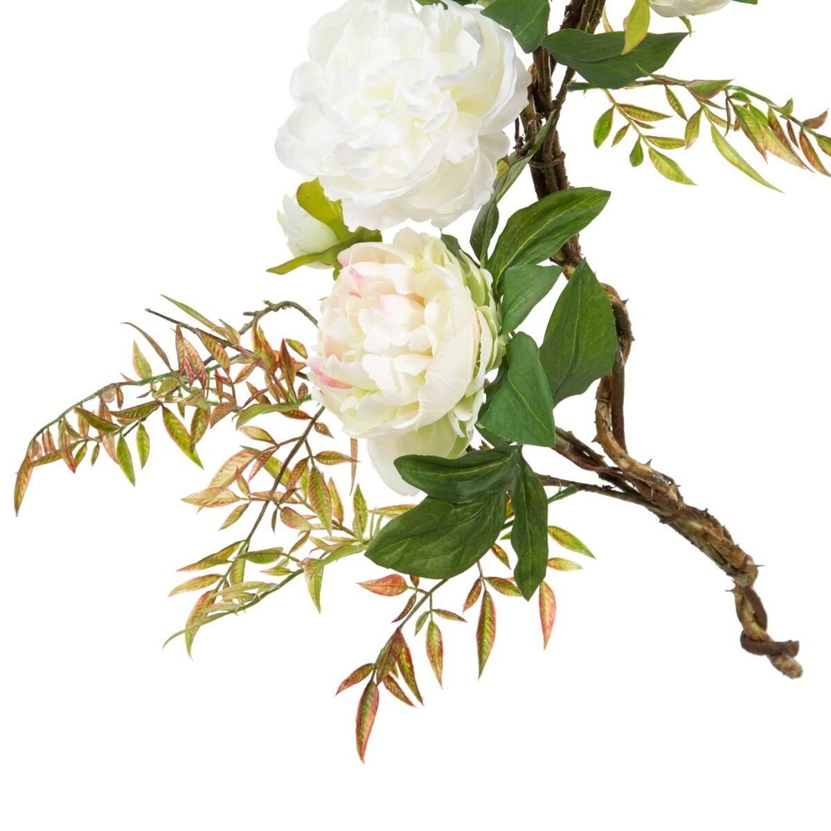 x cm Bigbuy, 24 x 24 160 cm Künstliche Höhe Deko-Blumen Weiß 30 Zimmerpflanze Pfingstrose,